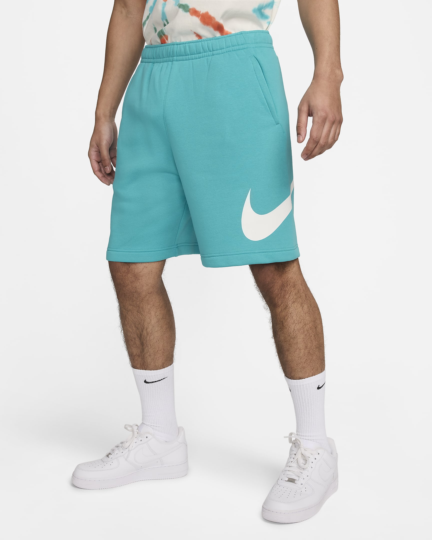 Nike Sportswear Club Men's Graphic Shorts - Dusty Cactus/White/White
