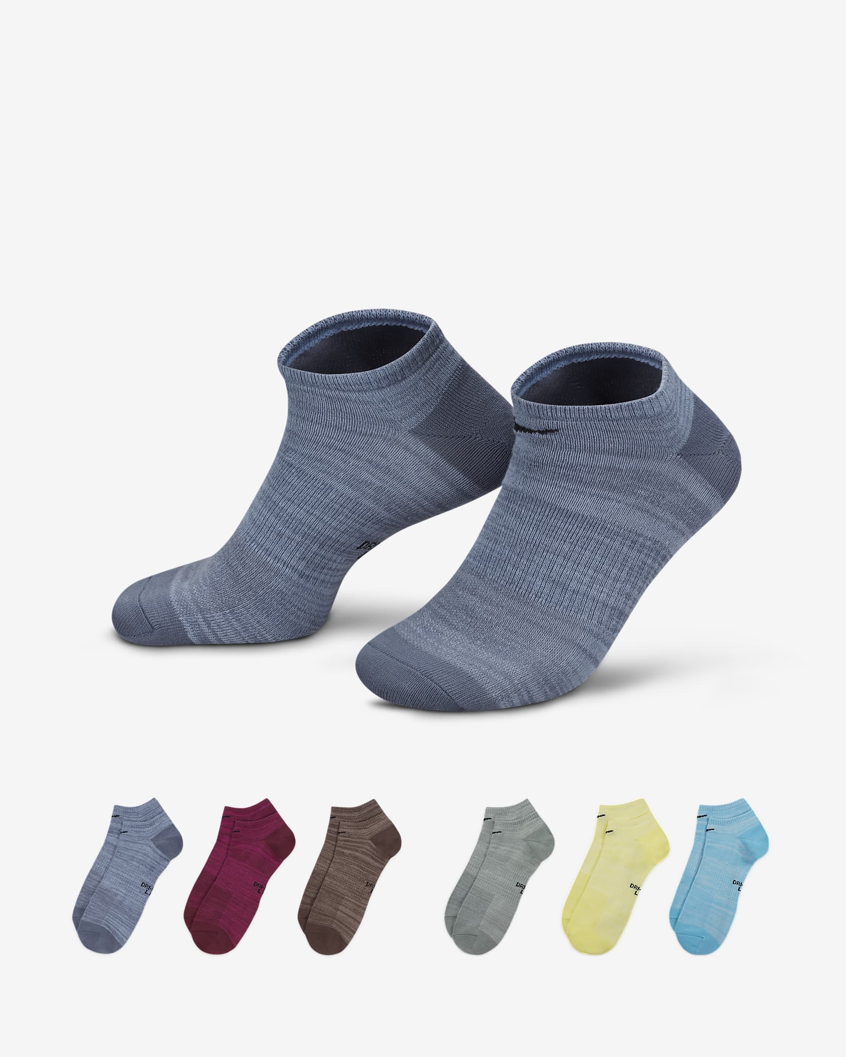 Nike Everyday Lightweight No-Show Training Socks (6 Pairs) - Multi-Colour