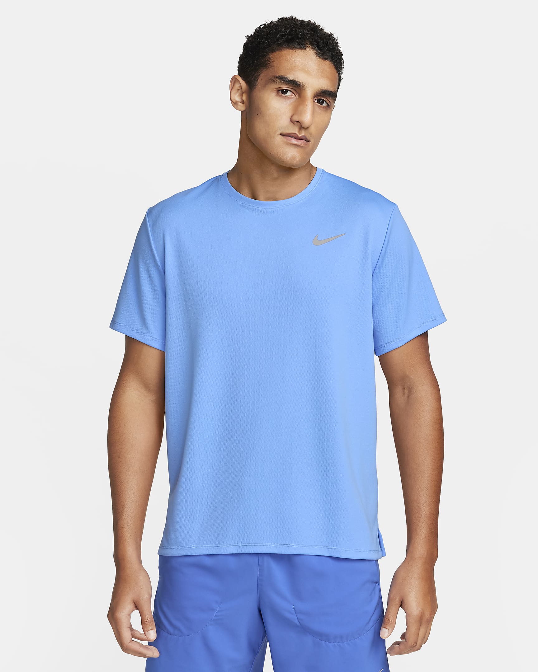 Nike Miler Mens Dri Fit Uv Short Sleeve Running Top 