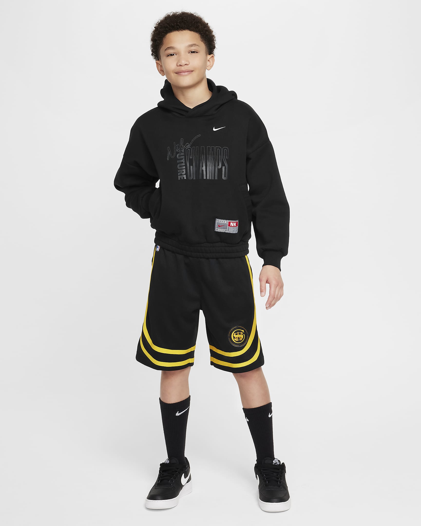 Golden State Warriors 2023/24 City Edition Pantalón corto Nike Dri-FIT Swingman de la NBA - Niño/a - Negro