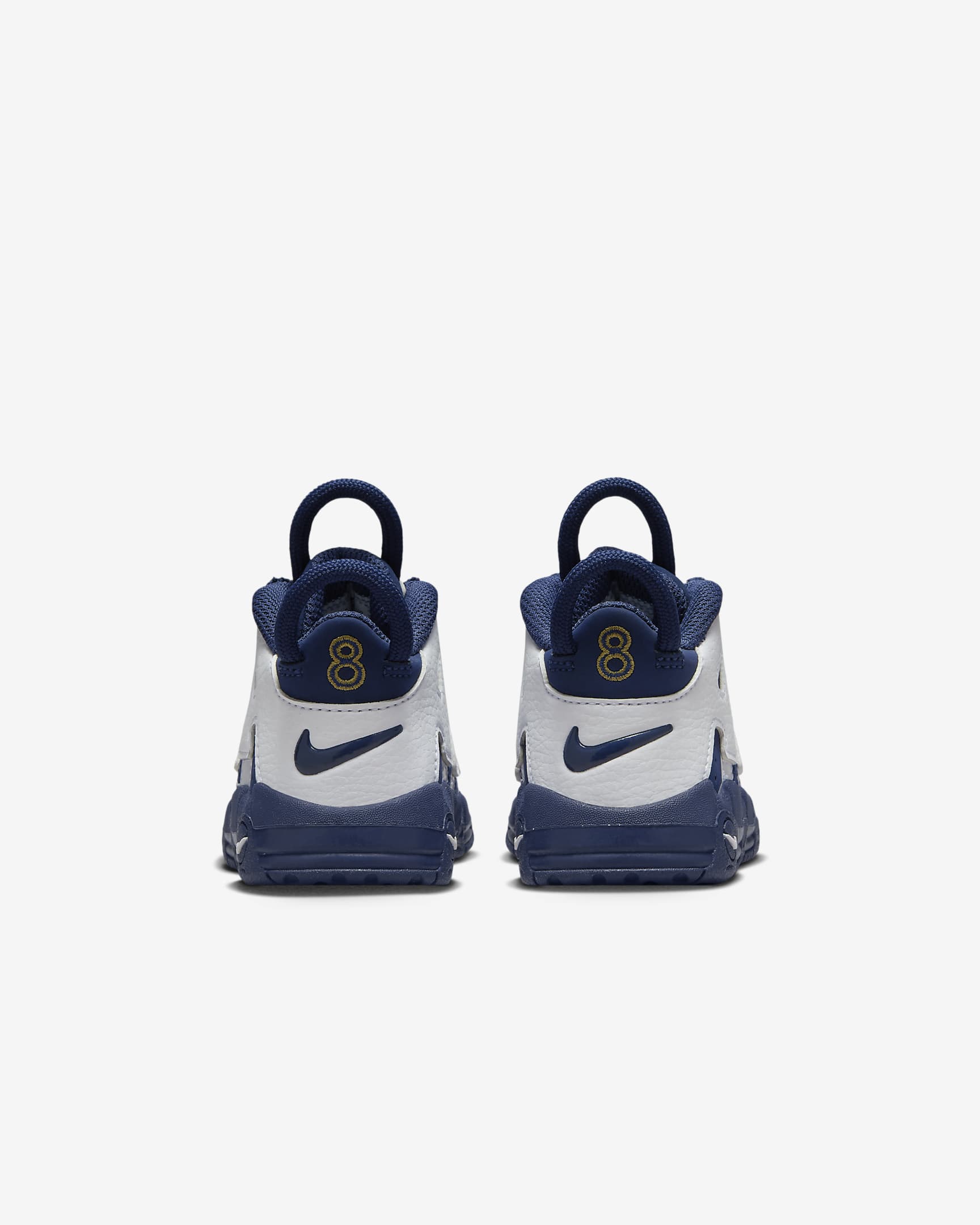 Nike Air More Uptempo Schuh für Babys und Kleinkinder - Weiß/Metallic Gold/University Red/Midnight Navy