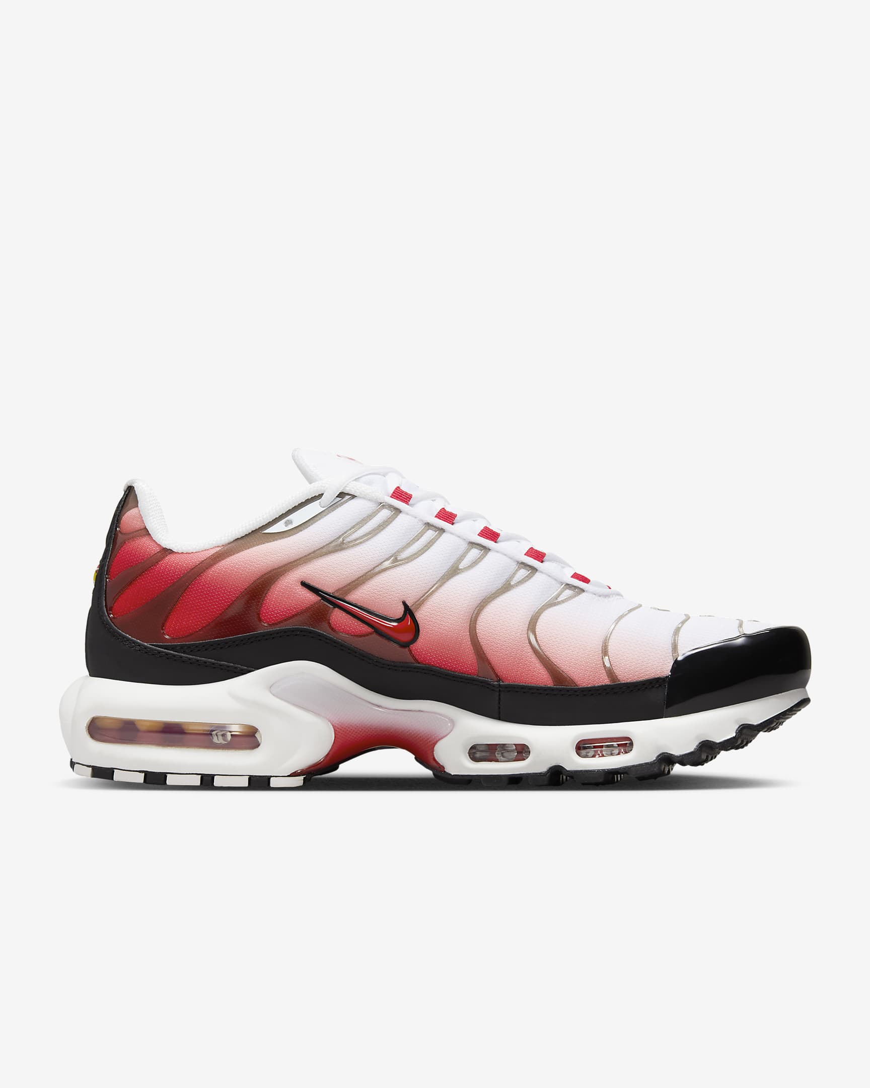 Nike Air Max Plus-sko til mænd - hvid/sort/Metallic Silver/University Red