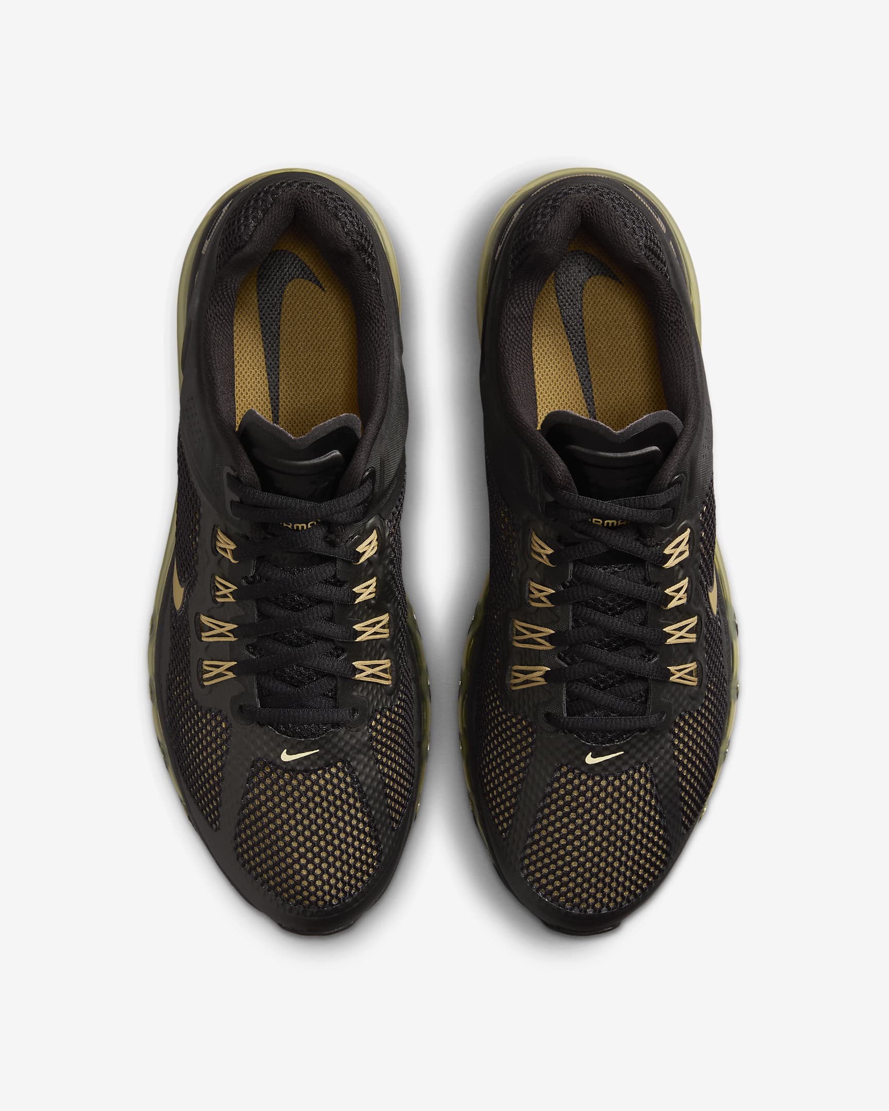 Tenis para hombre Nike Air Max 2013 - Negro/Oro liso/Oro metalizado