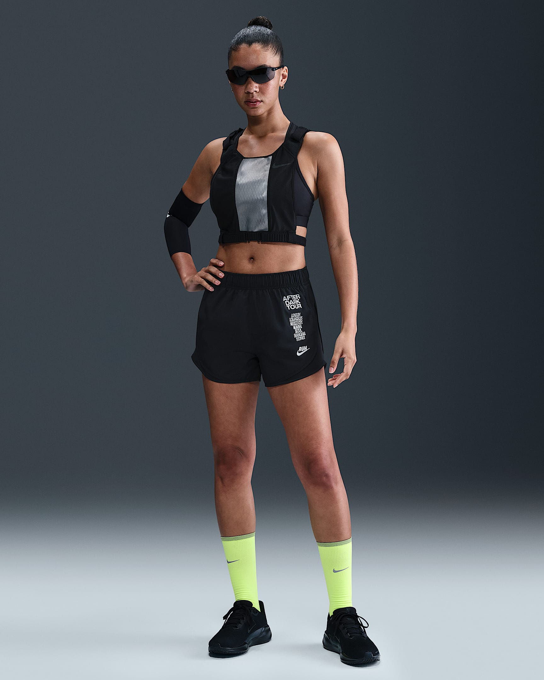 Nike Tempo Women's Dri-FIT Mid-Rise Brief-Lined Running Shorts - Black/Black