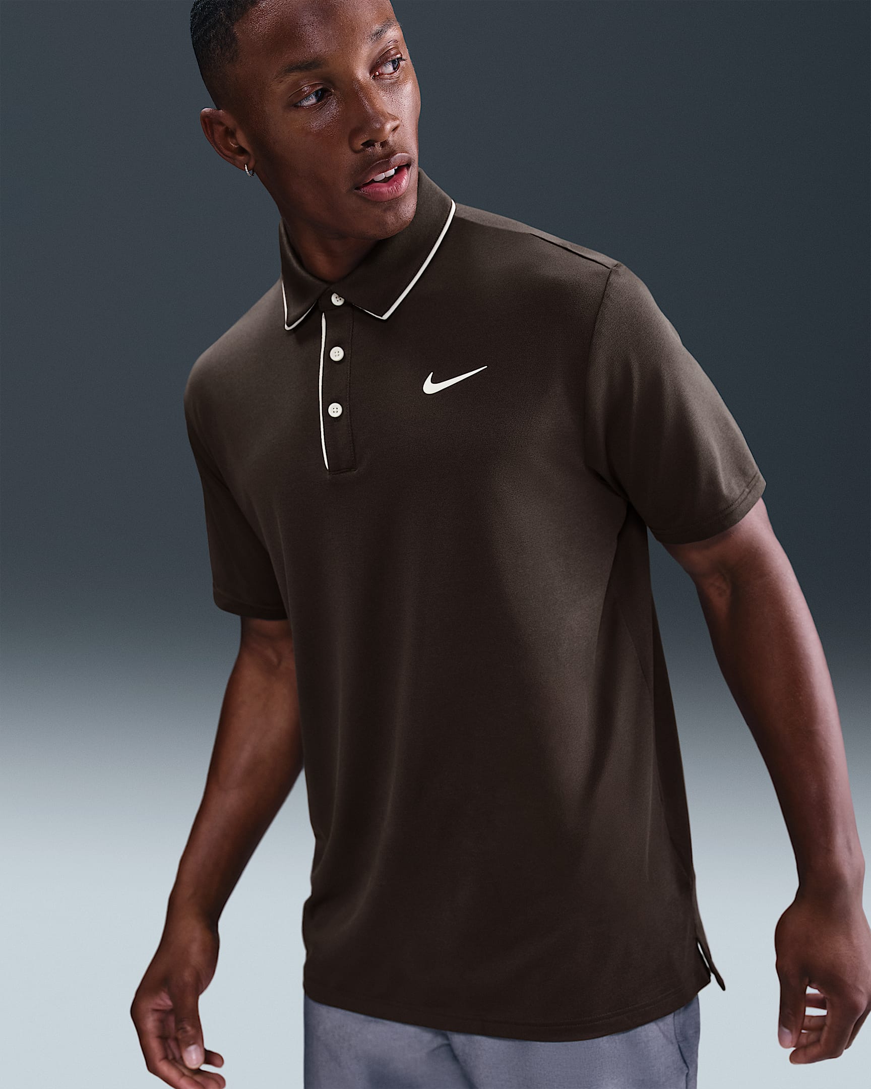 Nike Tour Men's Dri-FIT Golf Polo - Baroque Brown/Pale Ivory