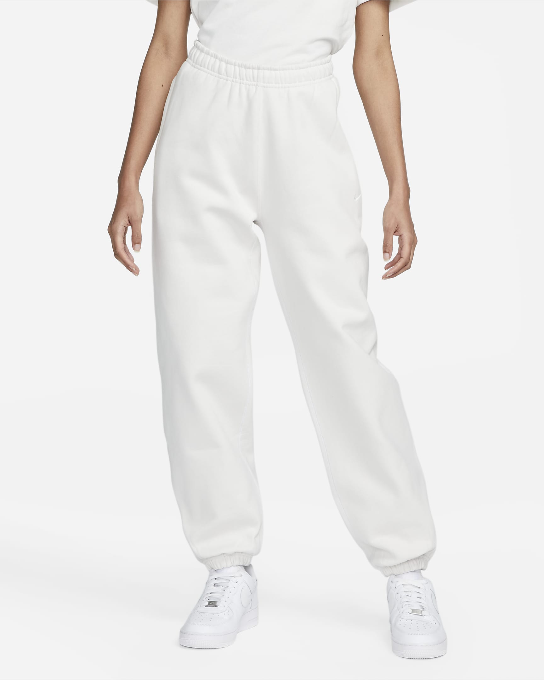 Nike Solo Swoosh Women's Fleece Trousers - Phantom/White