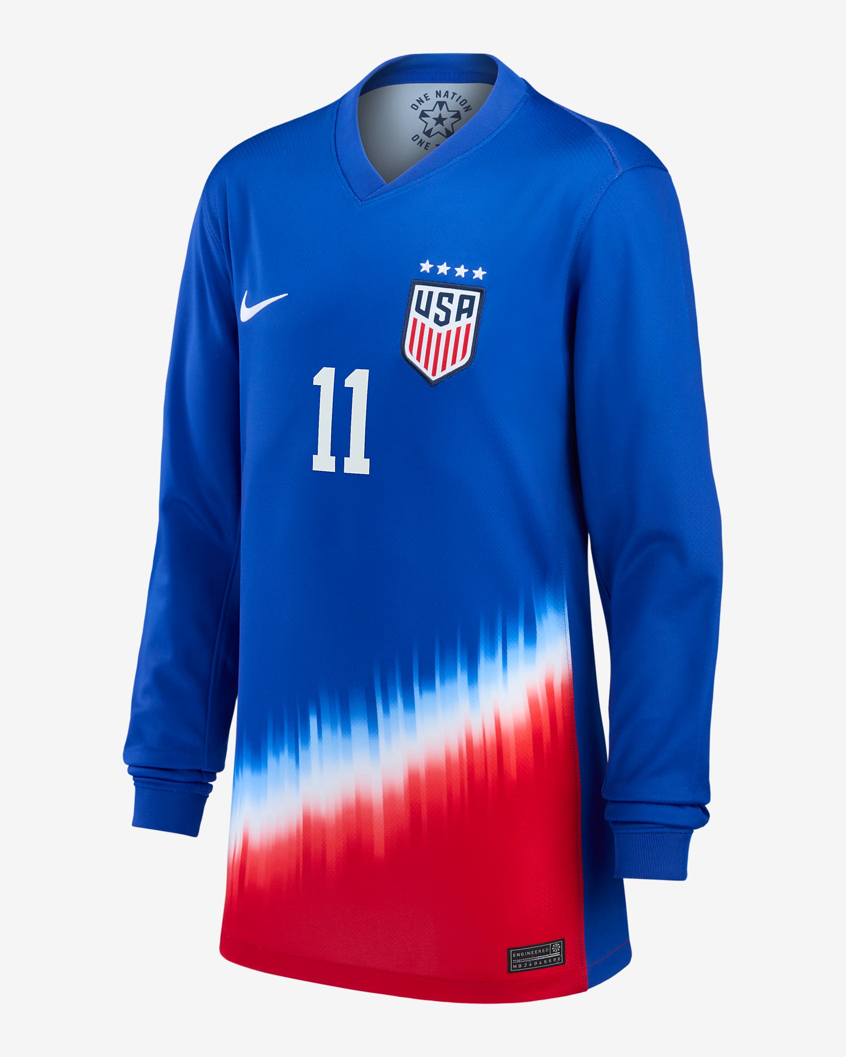 Sophia Smith USWNT 2024 Stadium Away Big Kids' Nike Dri-FIT Long-Sleeve Soccer Jersey - Royal