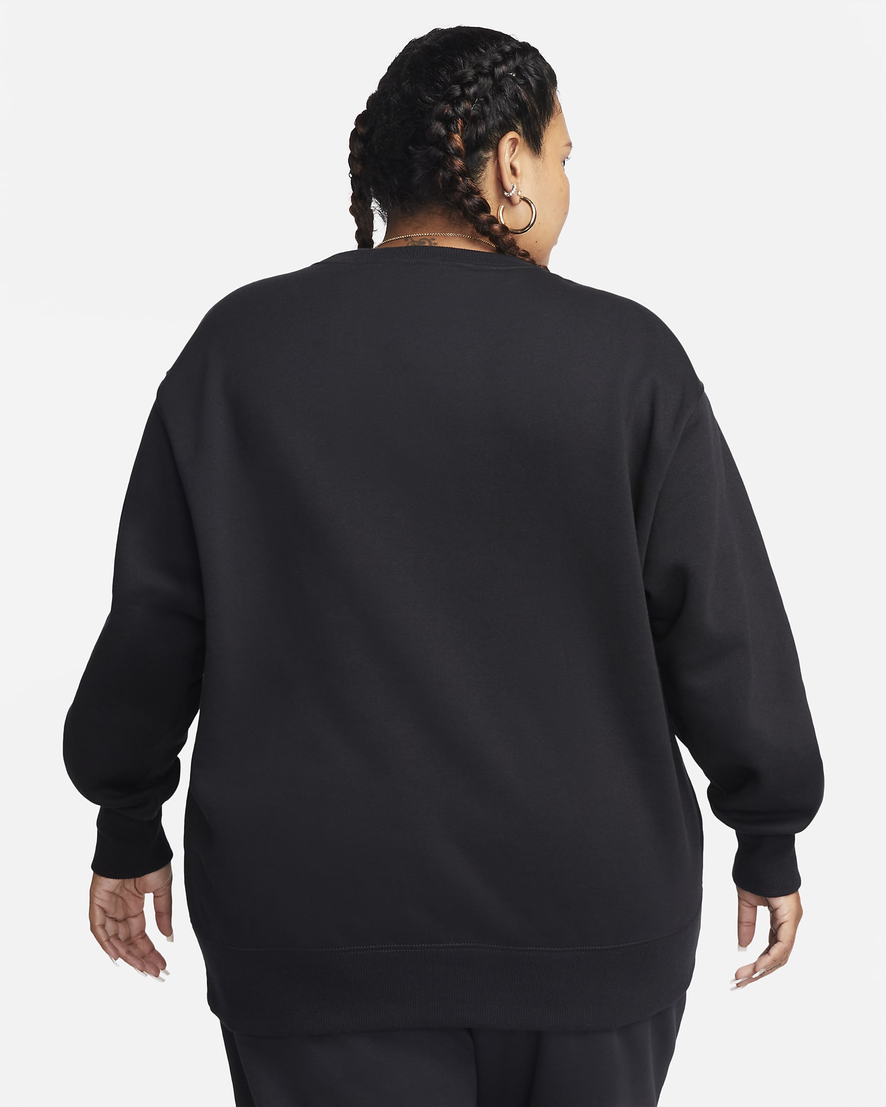 Sweat oversize à col ras-du-cou Nike Sportswear Phoenix Fleece pour femme (grande taille) - Noir/Sail