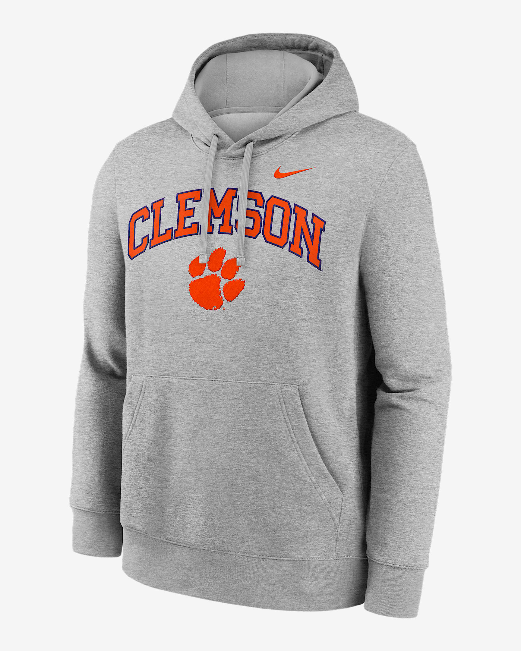 Clemson Arch Men's Nike College Pullover Hoodie - Grey