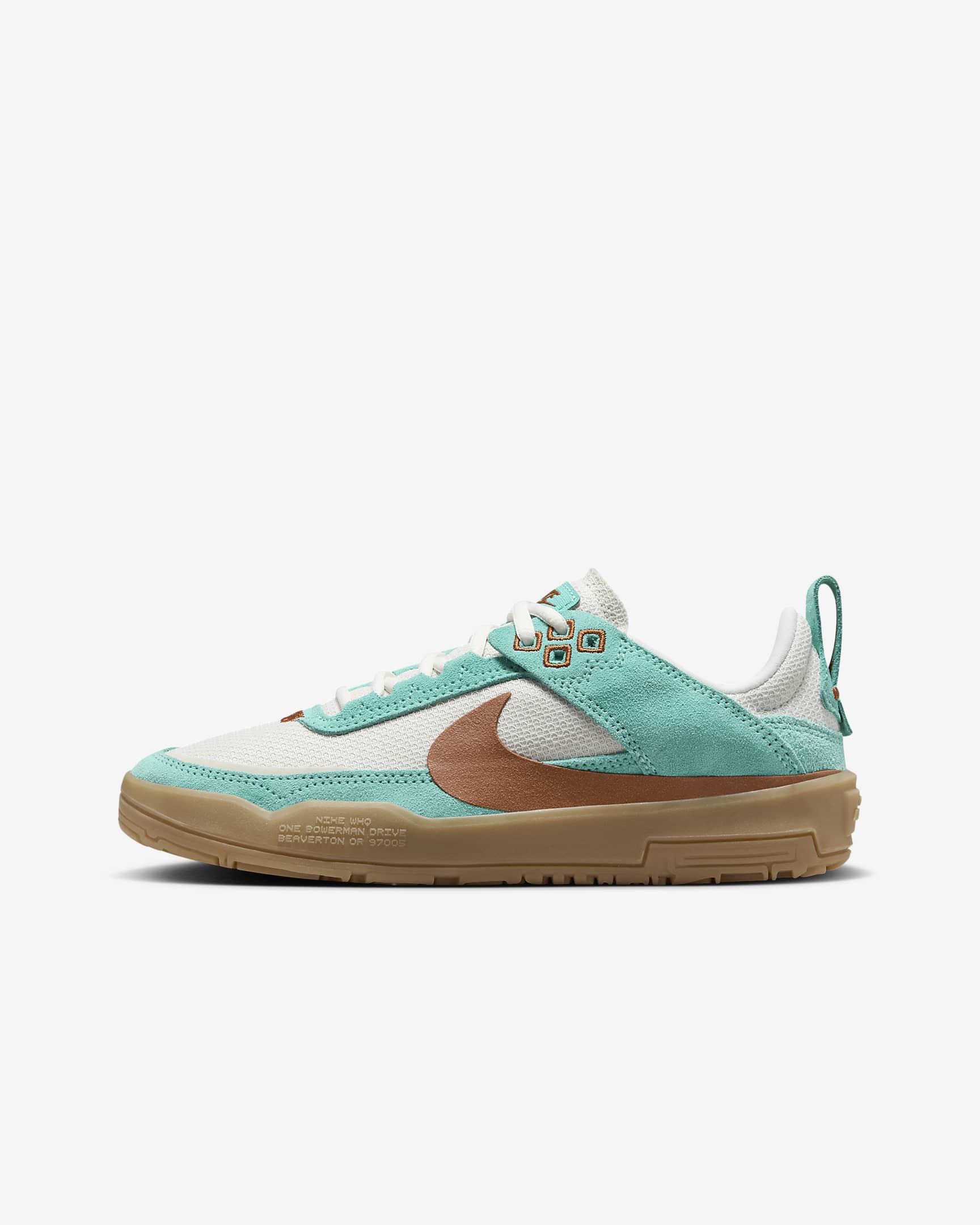 Nike SB Day One Big Kids' Skate Shoes - Green Frost/Phantom/Gum Light Brown/Dark Russet