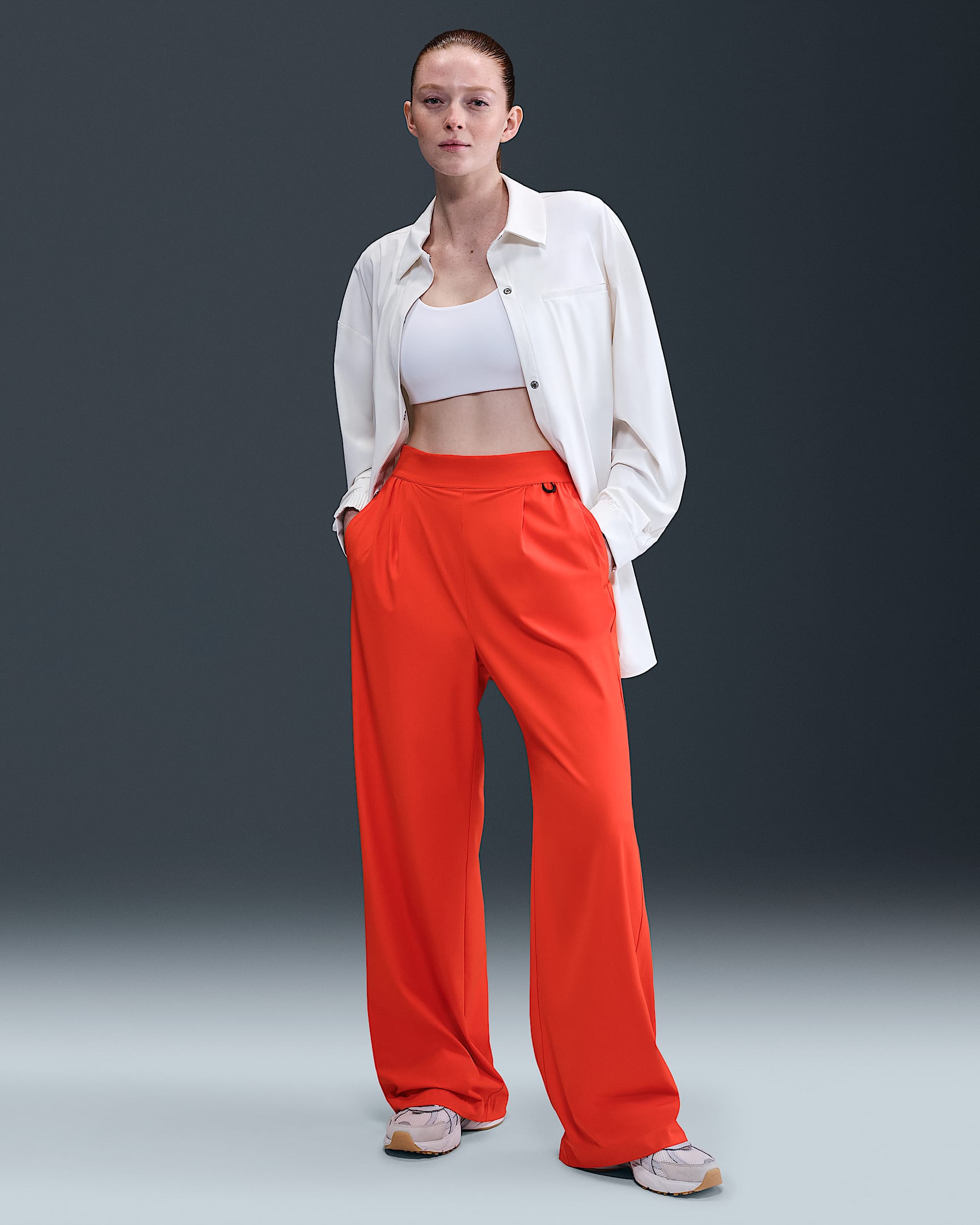 Nike 24.7 PerfectStretch Women's Dri-FIT High-Waisted Loose Wide-Leg Pants - Picante Red/Mystic Red