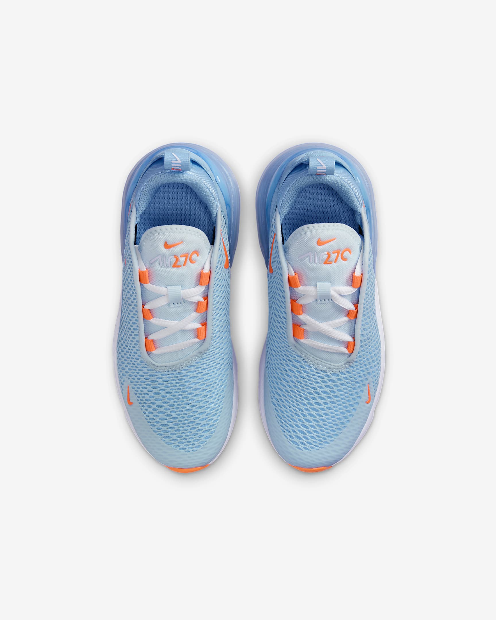 Nike Air Max 270 Little Kids' Shoes - Glacier Blue/Aquarius Blue/White/Total Orange