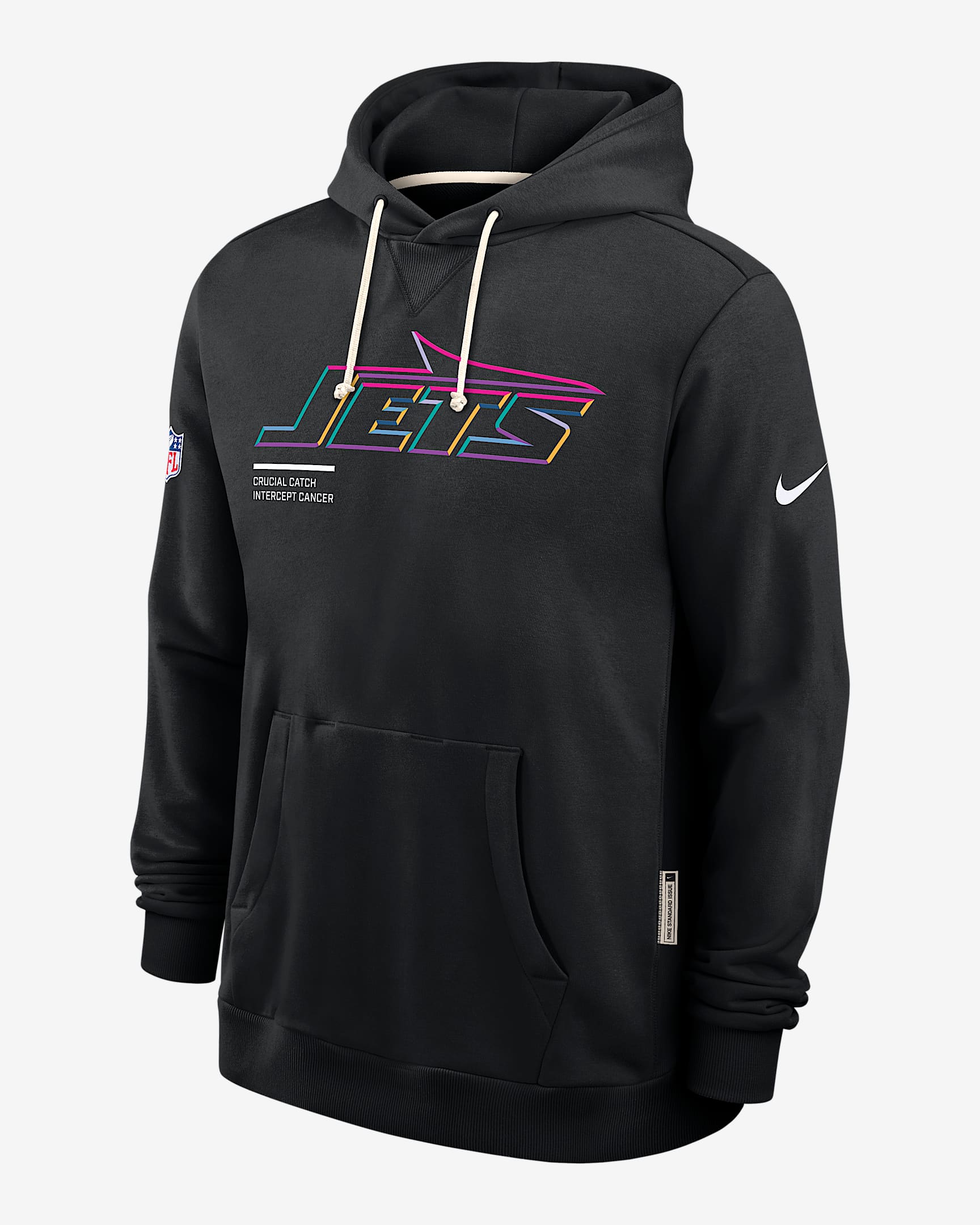 New York Jets Crucial Catch Sideline Men's Nike Dri-FIT NFL Pullover Hoodie - Black