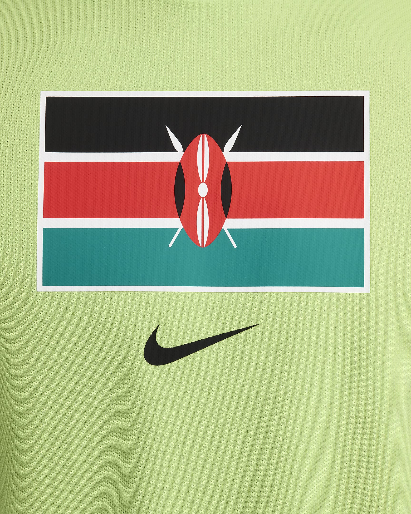 Team Kenya Miler Nike Dri-FIT Kurzarm-Laufoberteil (Herren) - Key Lime/Schwarz