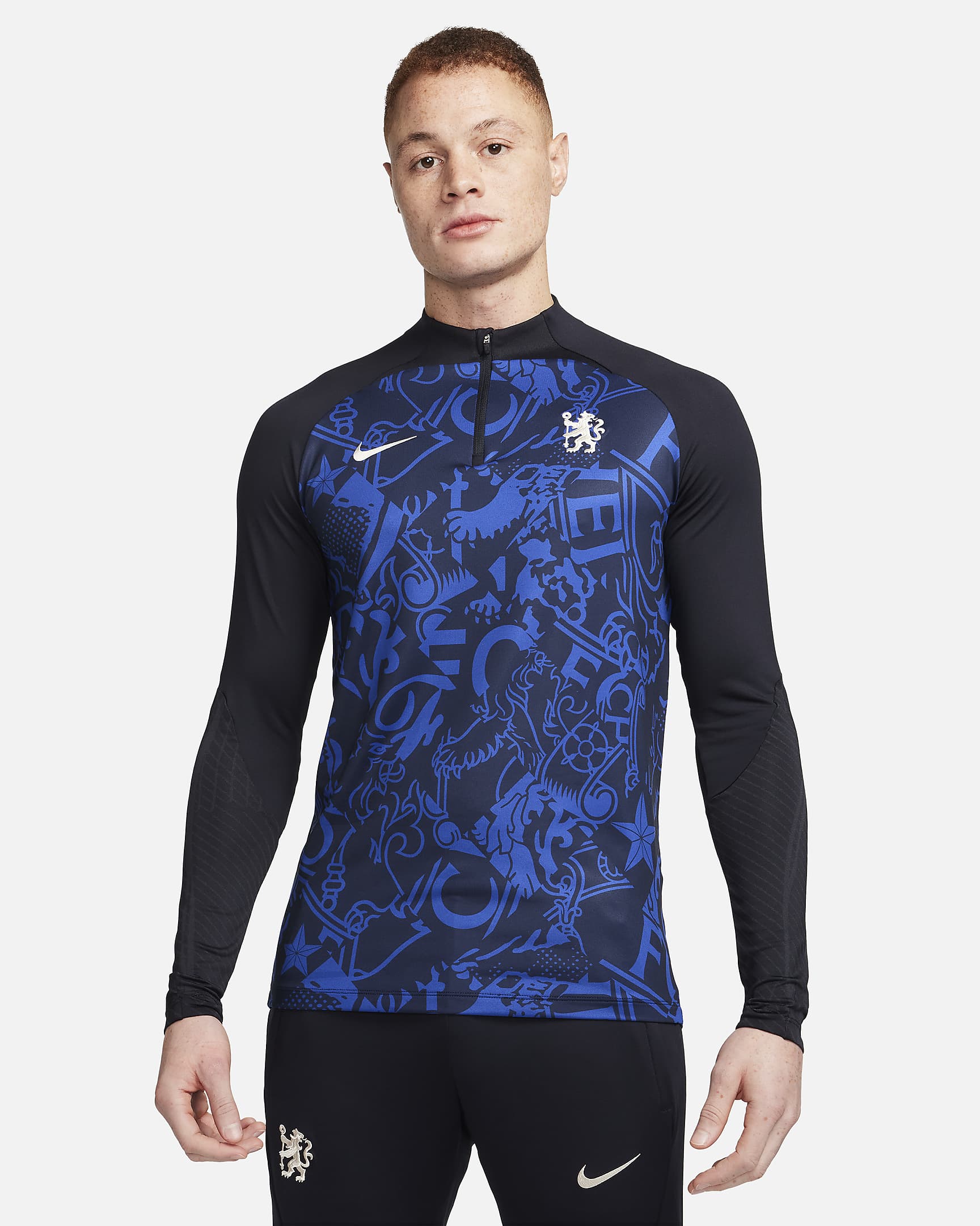 チェルシー FC ストライク メンズ ナイキ Dri-FIT サッカードリルトップ - ピッチブルー/ピッチブルー/ナチュラル
