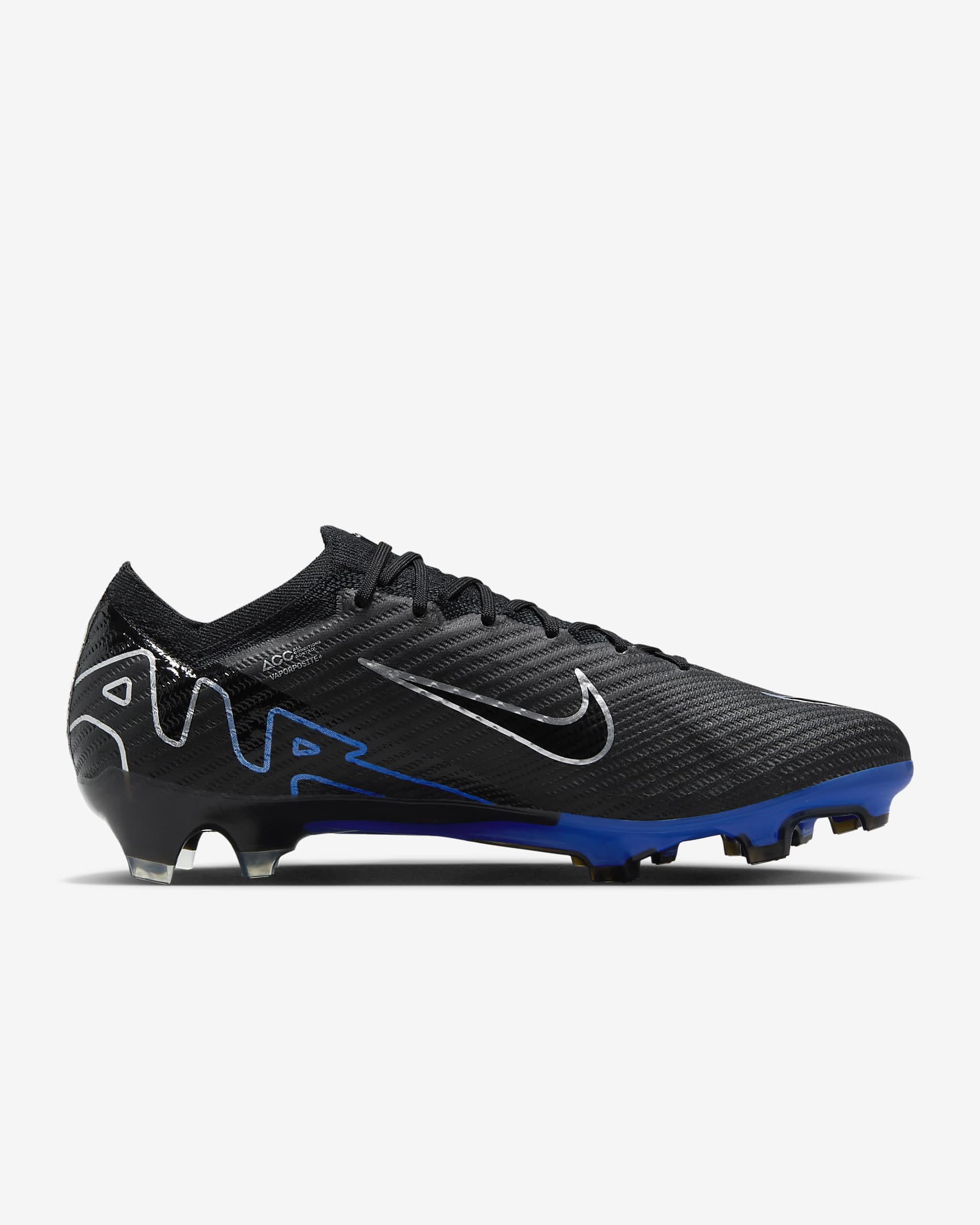 Nike Mercurial Vapor 15 Elite Firm Ground Low-Top Soccer Cleats - Black/Hyper Royal/Chrome