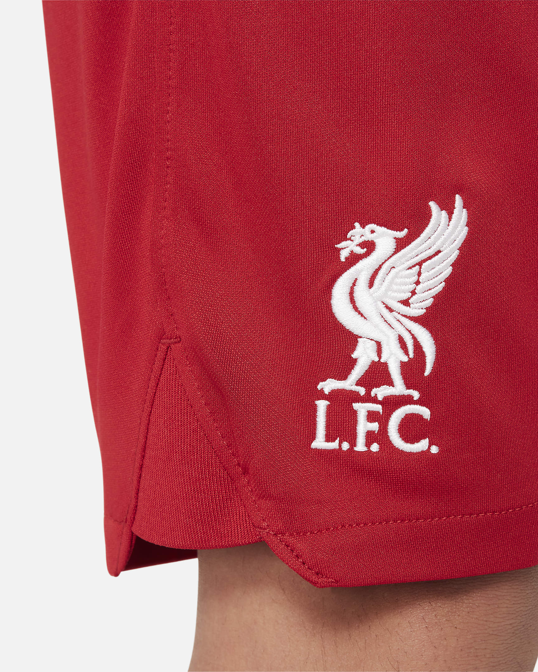 Shorts de fútbol Nike Dri-FIT del Liverpool FC local 2023/24 Stadium para niños talla grande - Rojo gimnasio/Blanco