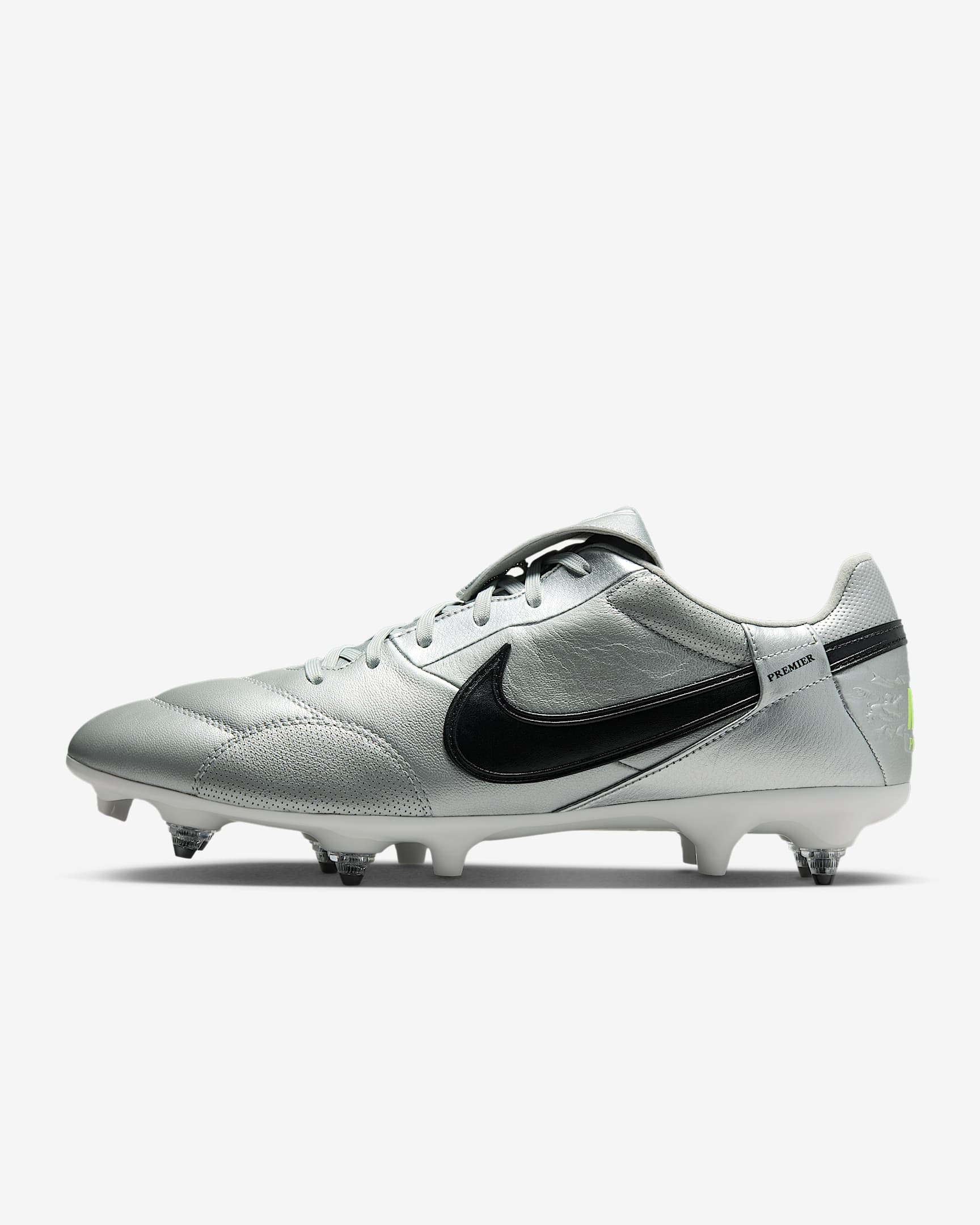 Nike Premier 3 SG-Pro Low-Top-fodboldstøvler - Metallic Silver/Volt/sort