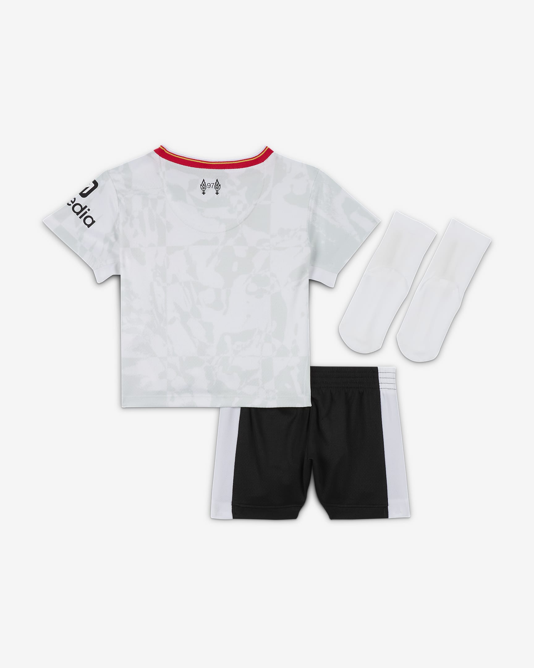 Liverpool F.C. 2024/25 Stadium Third Baby/Toddler Nike Football 3-Piece Kit - White/Pure Platinum/Black/Global Red