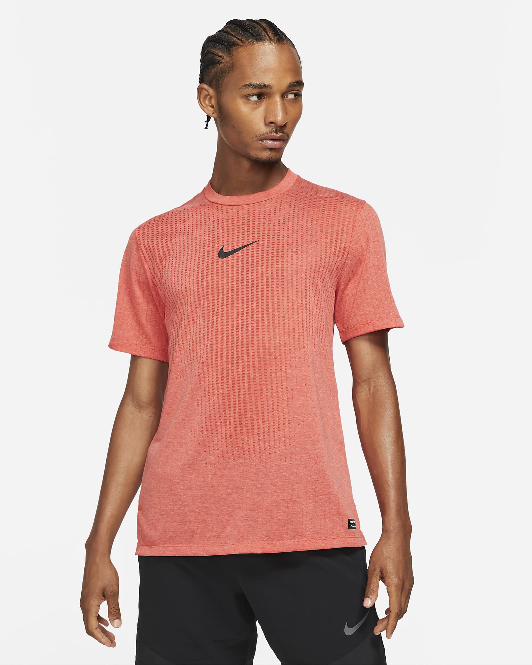 Playera de manga corta para hombre Nike Pro Dri-FIT ADV - Langosta/Negro