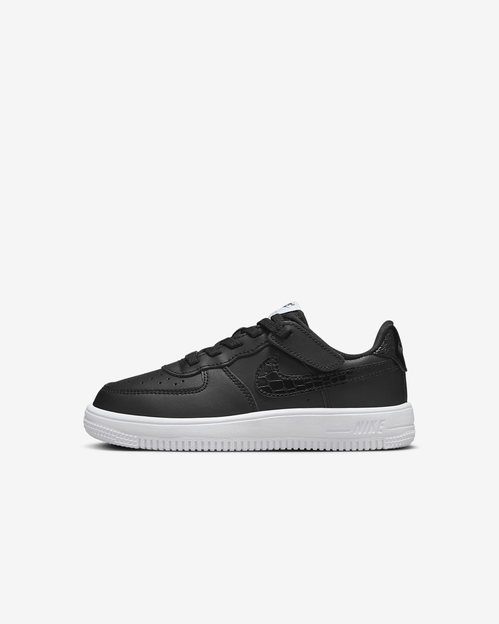 Tenis para niños de preescolar Nike Force 1 Low LV8 EasyOn - Negro/Blanco/Negro