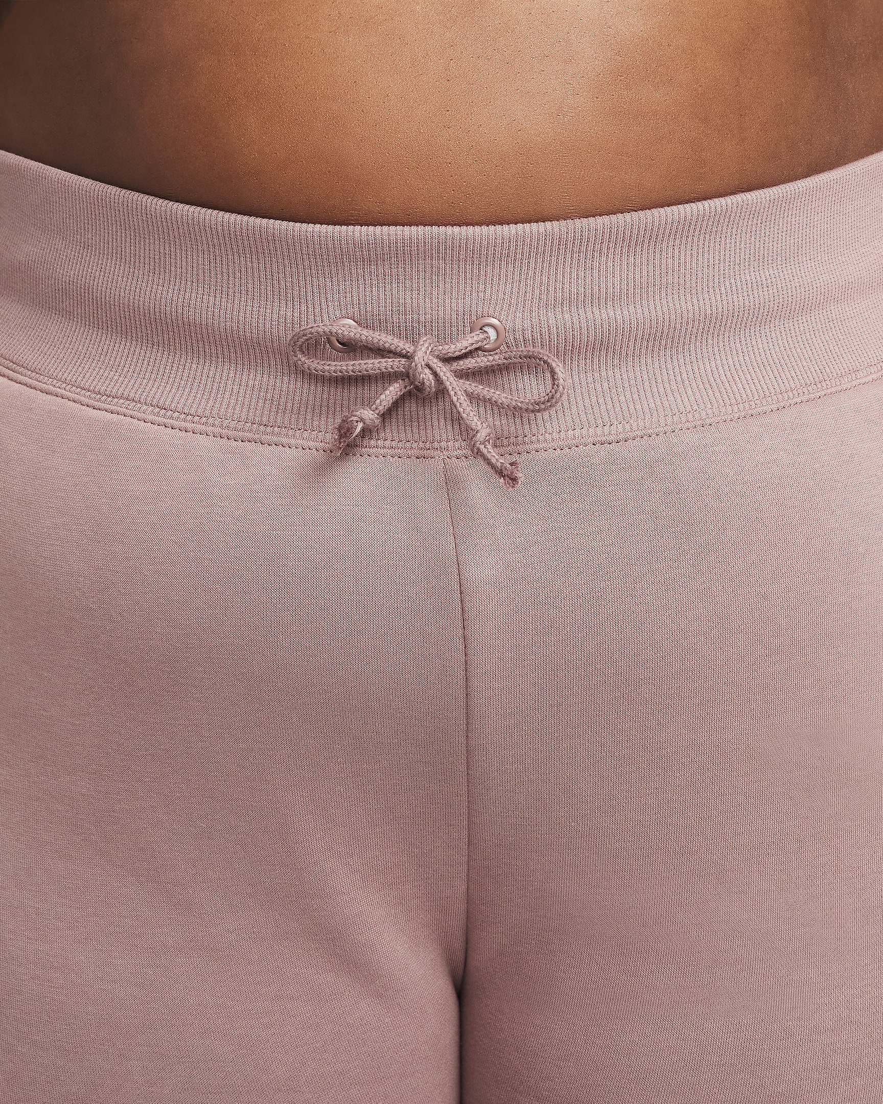 Nike Sportswear Phoenix Fleece ekstra store sweatpants med høyt liv til dame (Plus Size) - Smokey Mauve/Svart