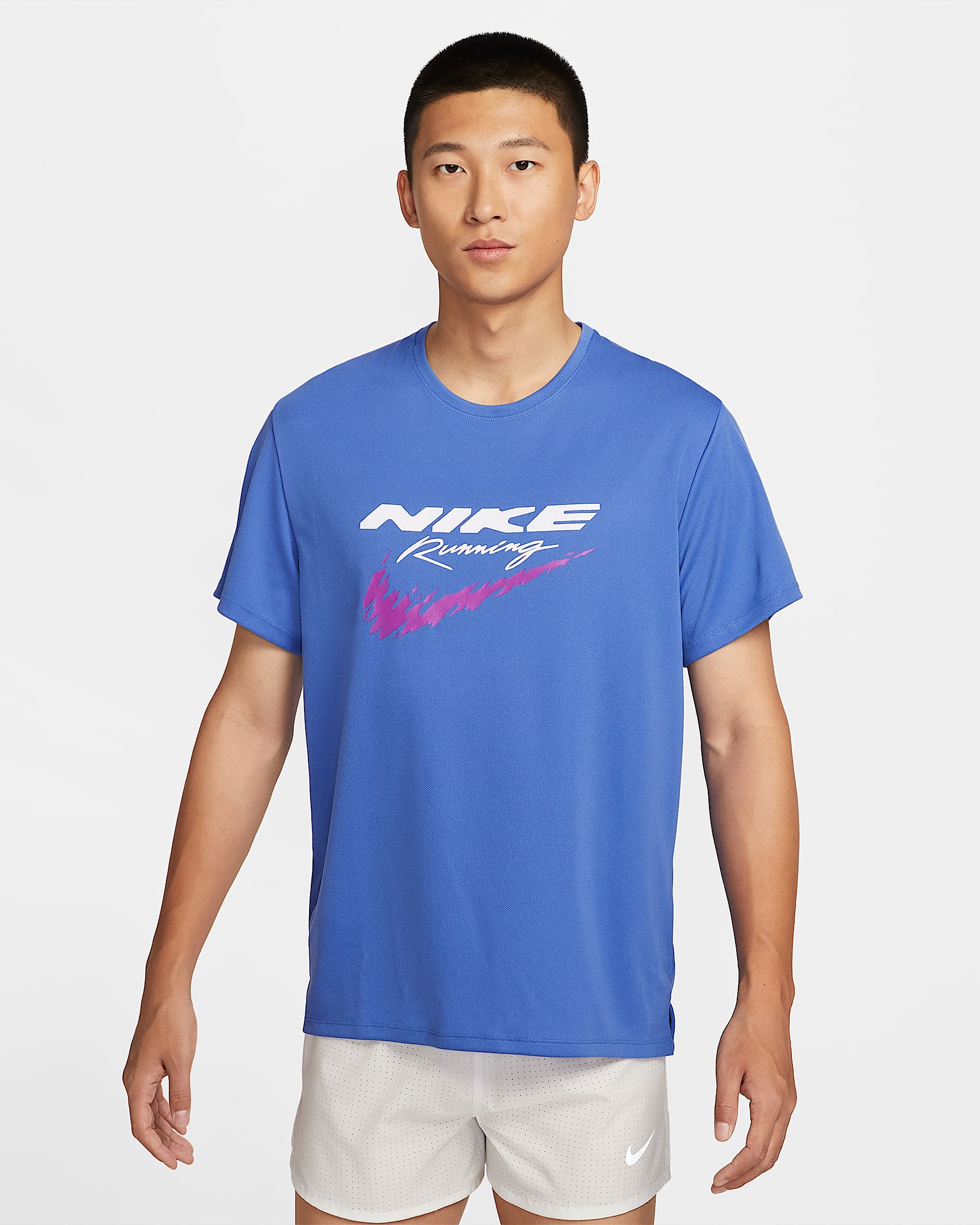 Nike Miler 男款 Dri-FIT UV 跑步上衣 - Comet Blue
