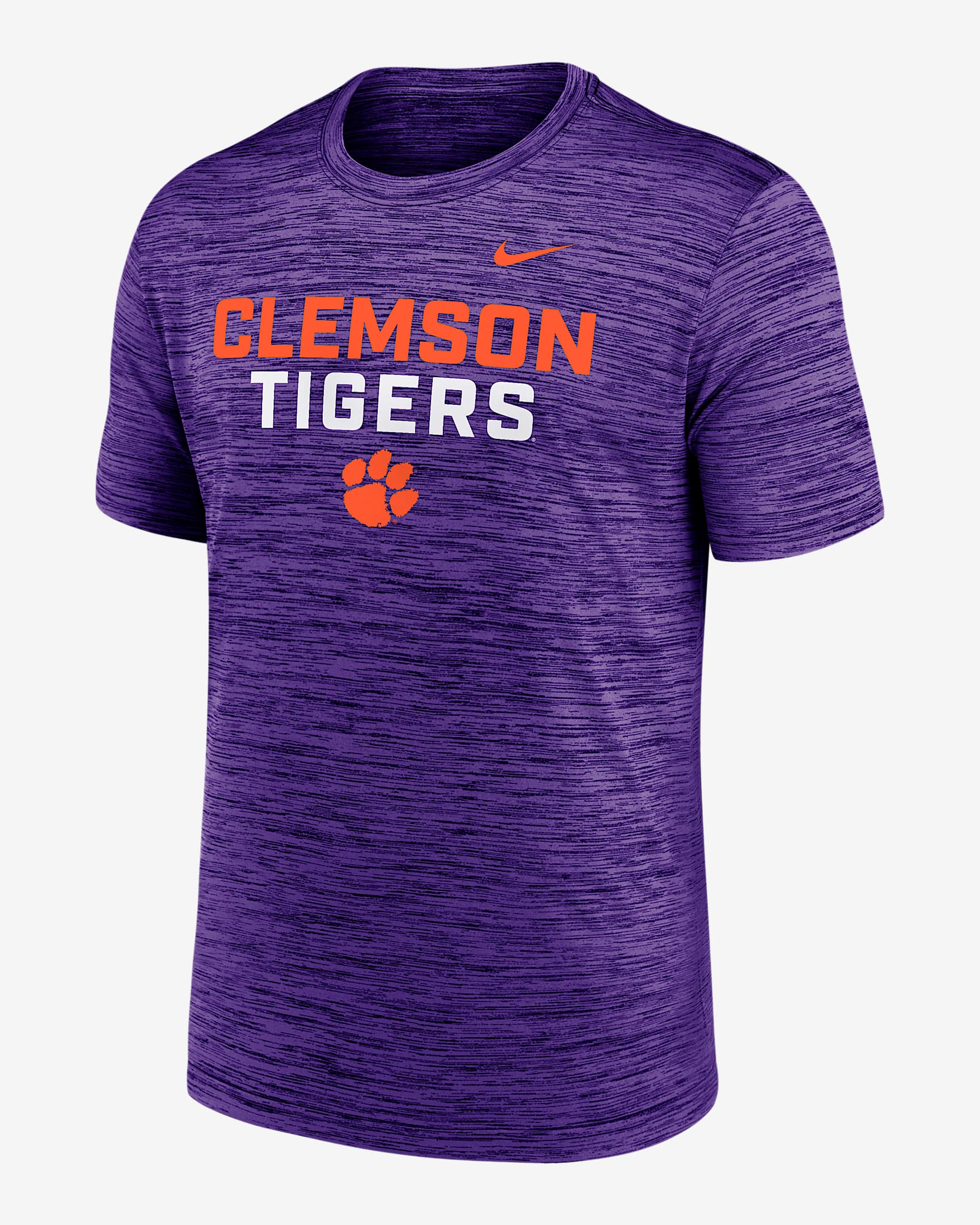 Clemson Campus Center Stack Velocity Men's Nike Dri-FIT College T-Shirt - Purple