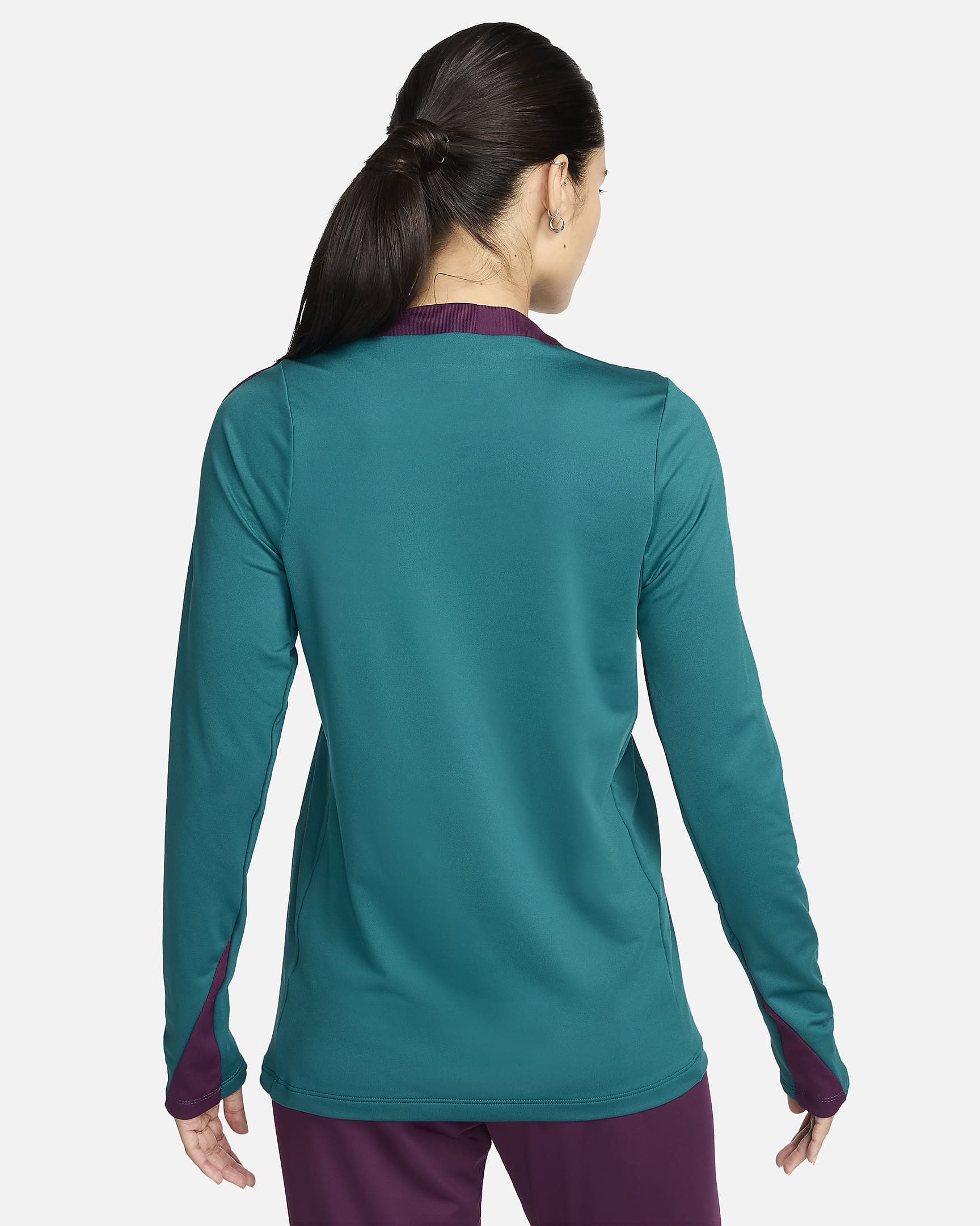 Haut de foot en maille à col ras-du-cou Nike Dri-FIT Paris Saint-Germain Strike pour femme - Geode Teal/Geode Teal/Bordeaux/Guava Ice