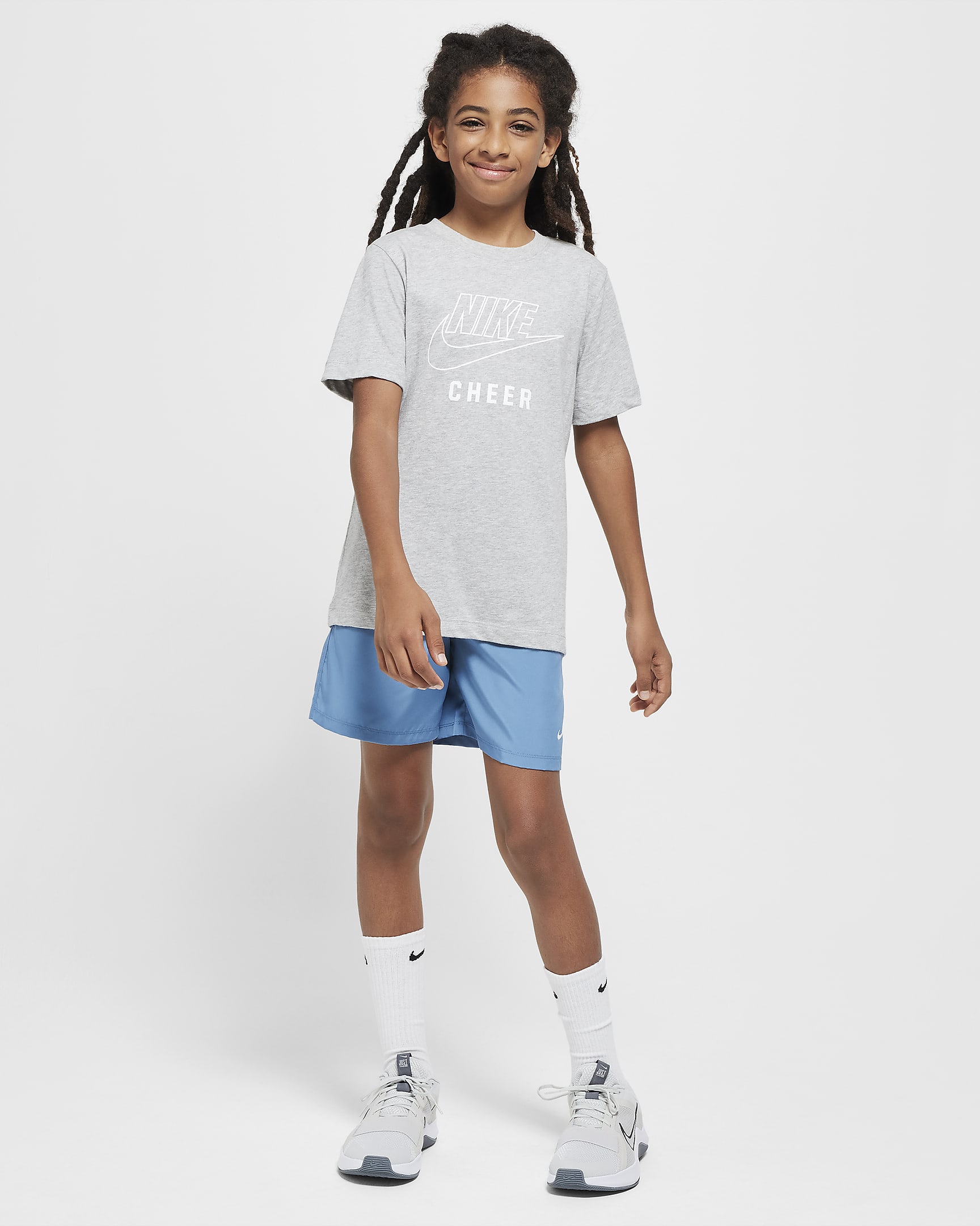 Nike Swoosh Big Kids' Cheer T-Shirt - Dark Grey Heather