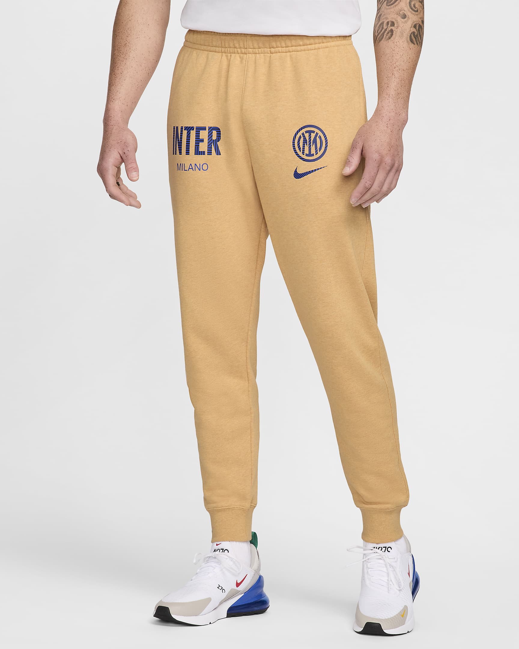 Inter Milan Club Home Men's Nike Football French Terry Jogger - Club Gold/Heather