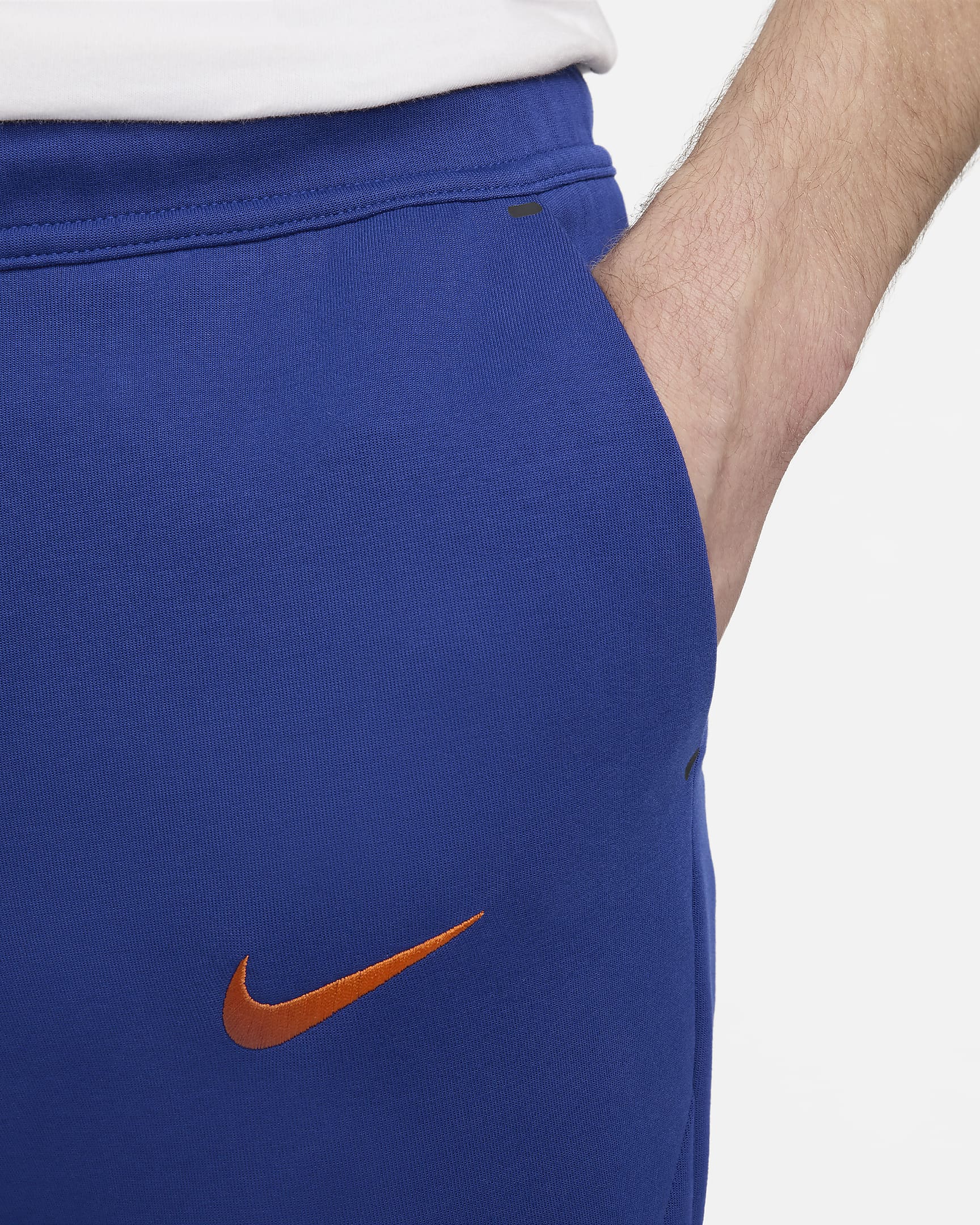 Pantaloni jogger da calcio Nike Olanda Tech Fleece – Uomo - Deep Royal Blue/Safety Orange