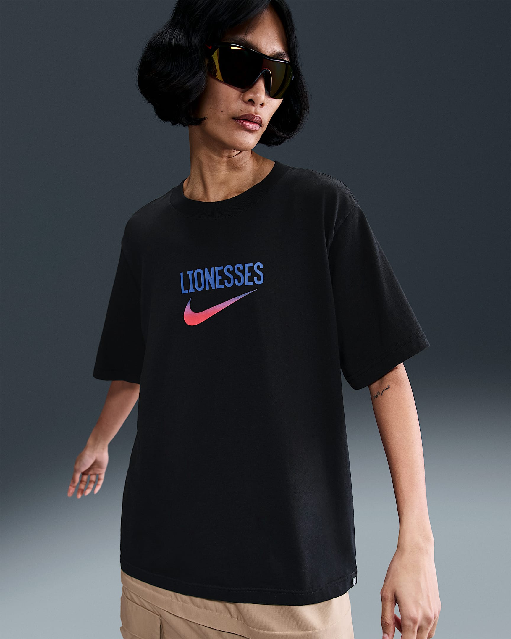 England Women's Nike Football T-Shirt - Black