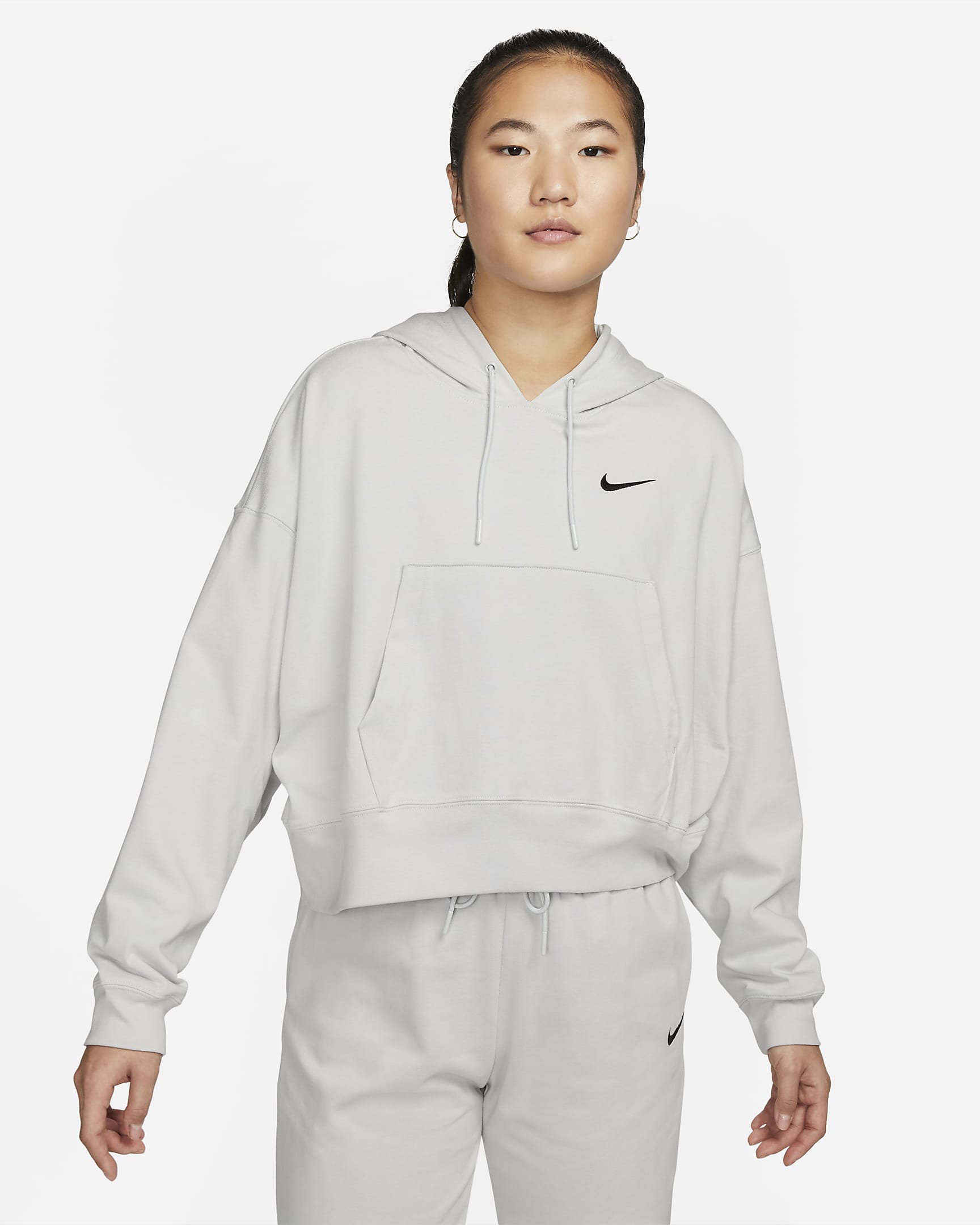 Nike Sportswear Women's Oversized Jersey Pullover Hoodie - Photon Dust/Black