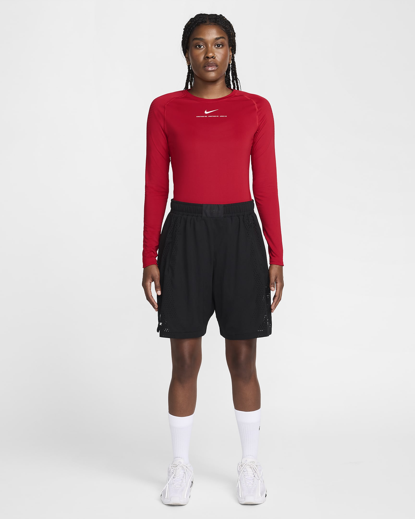 Haut de basketball première couche à manches longues NOCTA pour homme - University Red/Blanc