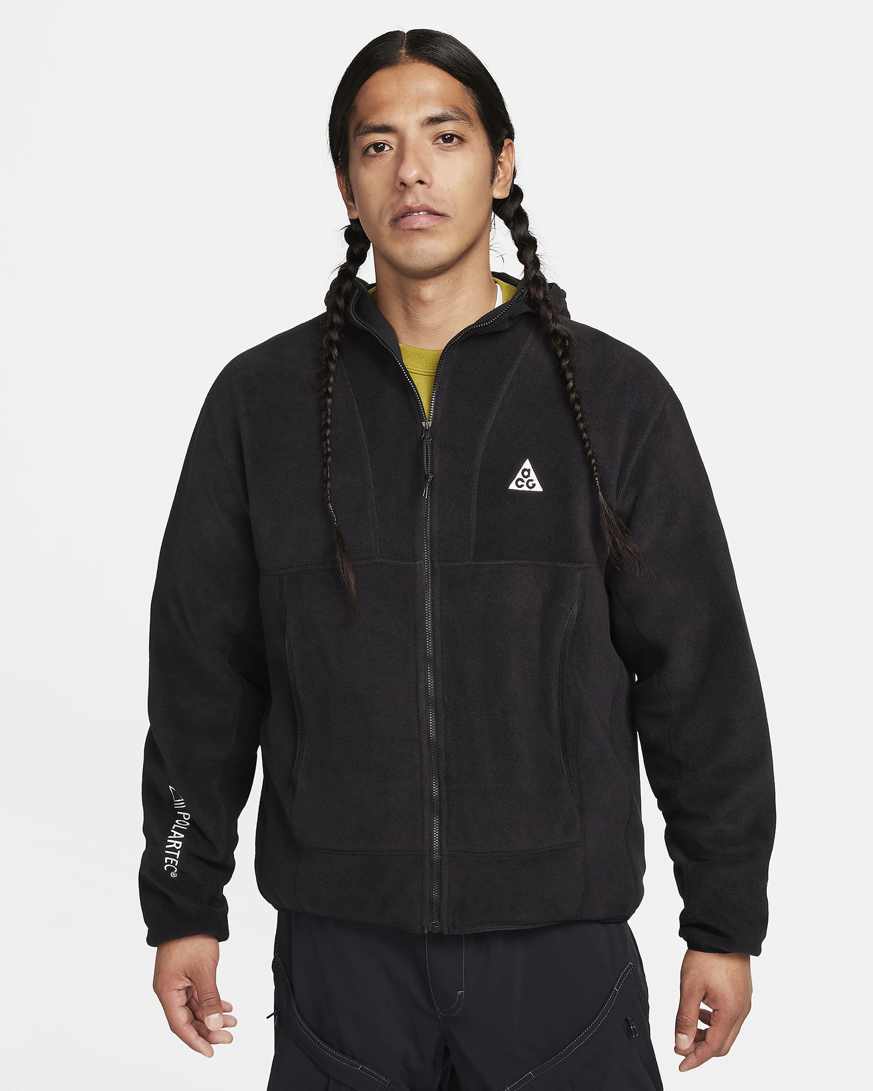 Nike ACG 'Wolf Tree' Polartec® Men's Full-Zip Top - Black/Summit White