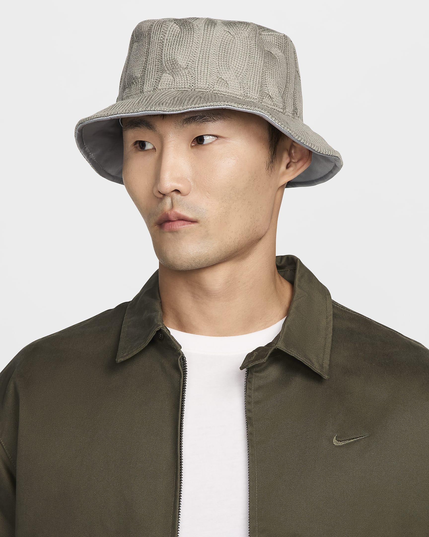 Nike Life Apex Reversible Bucket Hat - Dark Stucco/Light Pumice