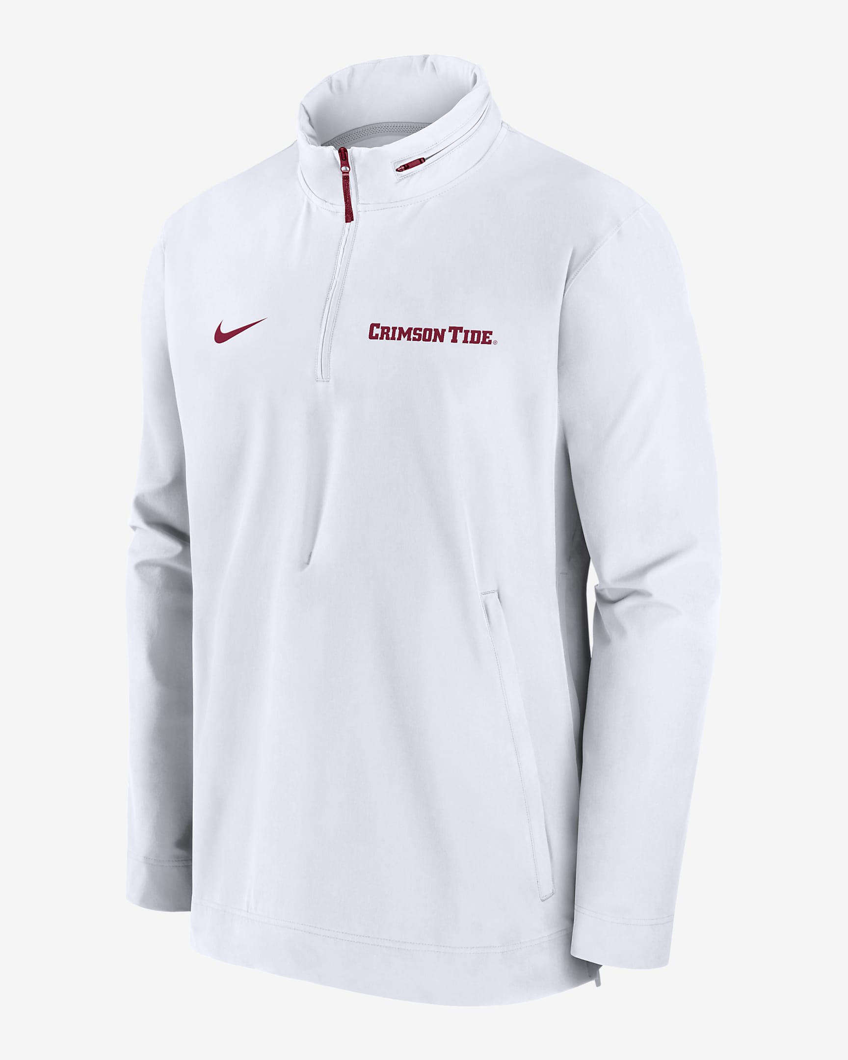 Alabama Crimson Tide Sideline Coach Men's Nike College 1/2-Zip Hooded Jacket - White