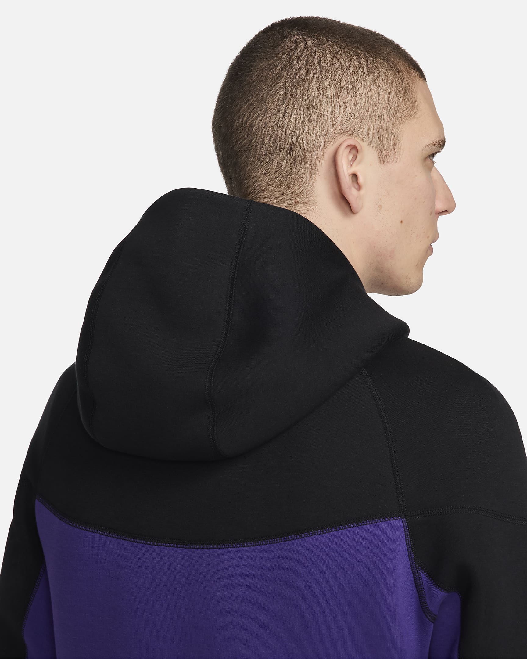 Felpa con cappuccio e zip a tutta lunghezza Nike Sportswear Tech Fleece Windrunner - Uomo - Field Purple/Nero