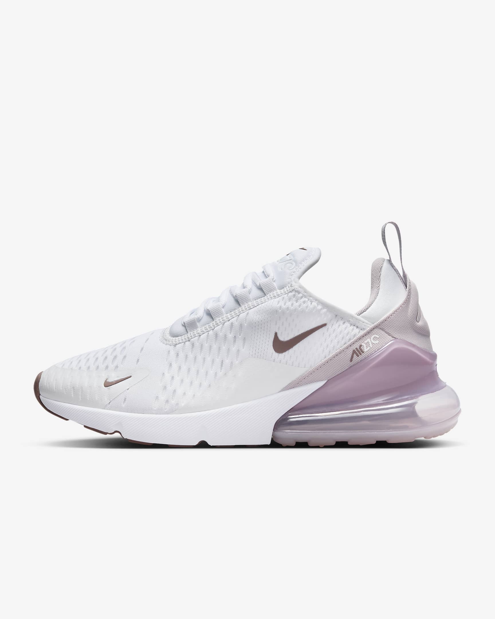 Nike Air Max 270-sko til kvinder - hvid/Smokey Mauve/sort/Platinum Violet