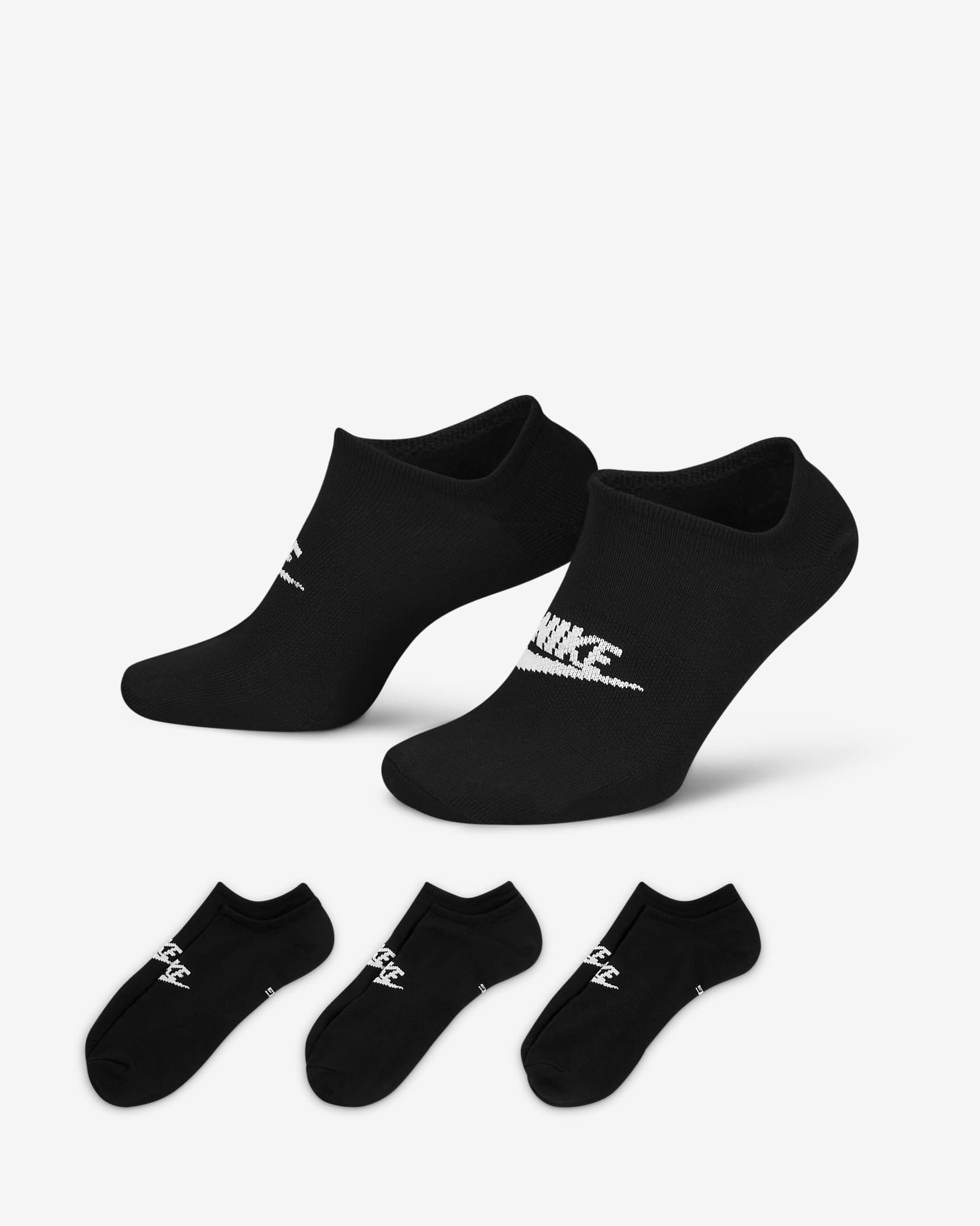 Chaussettes invisibles Nike Sportswear Everyday Essential (3 paires) - Noir/Blanc