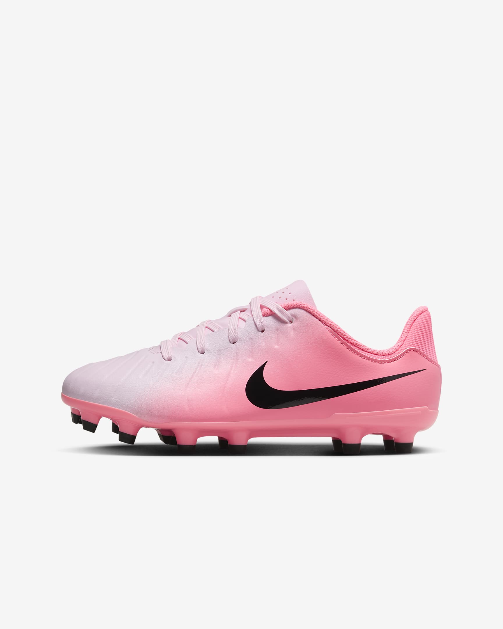 Nike Jr. Tiempo Legend 10 Academy MG Low-Top Fußballschuh (jüngere/ältere Kinder) - Pink Foam/Schwarz