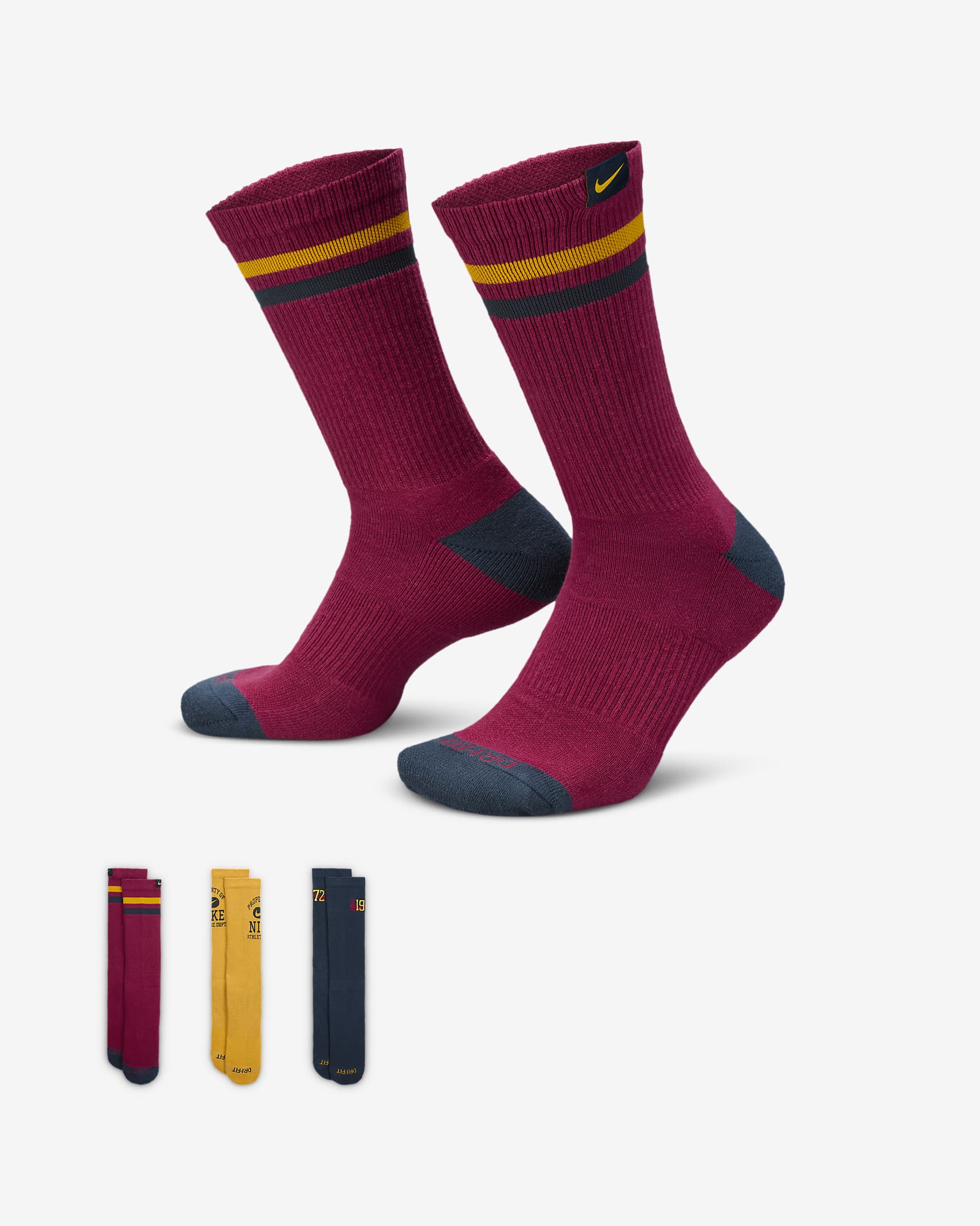 Nike Everyday Cushioned Crew Socks (3 Pairs) - Multi-Colour