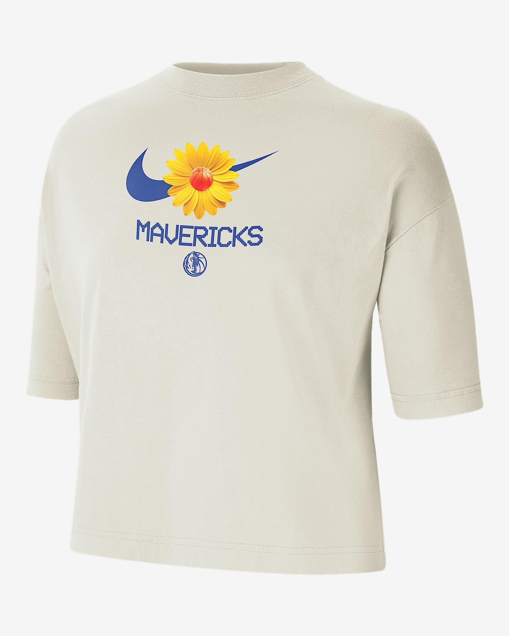 Dallas Mavericks Courtside Women's Nike NBA Boxy T-Shirt - Pure