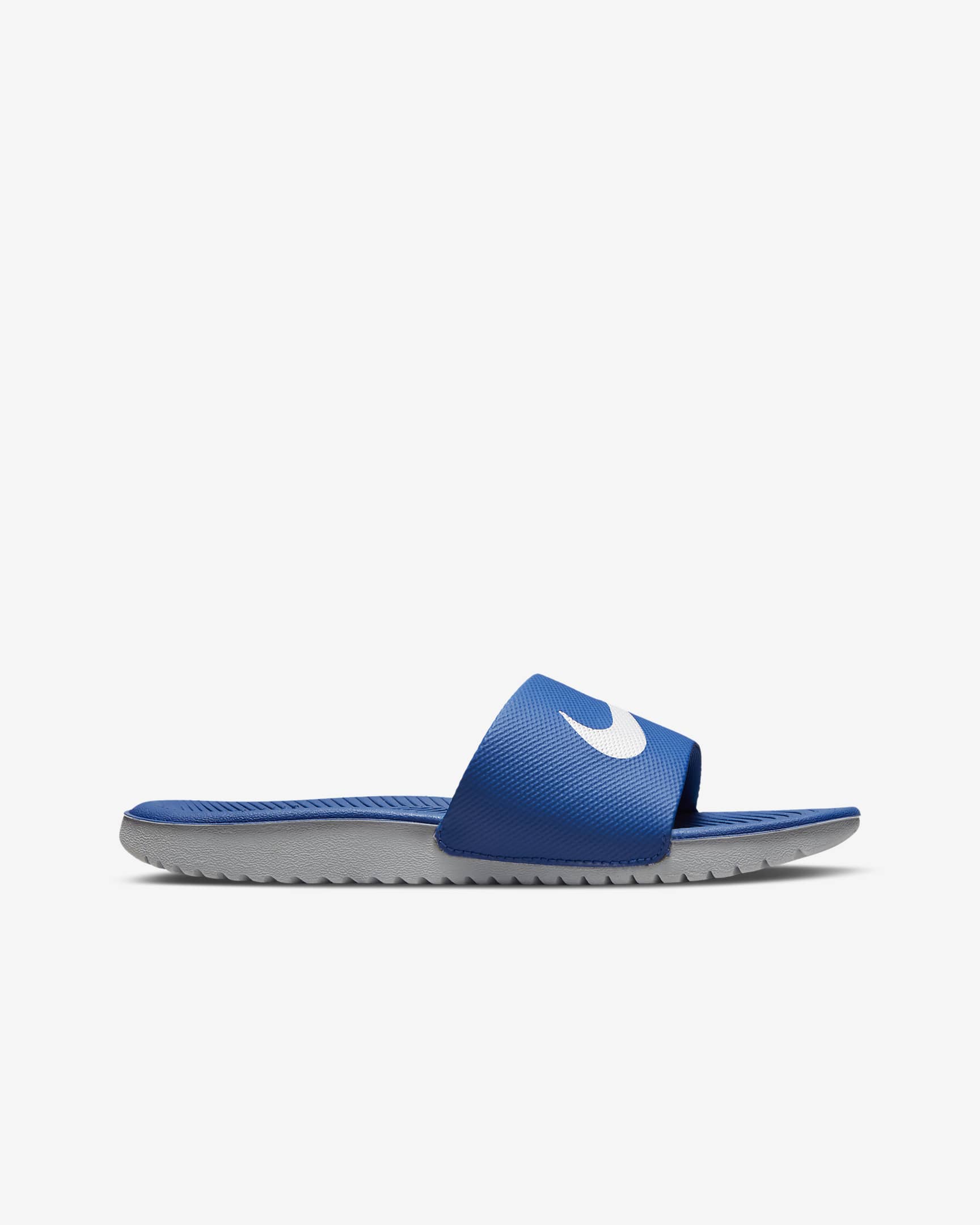 Claquette Nike Kawa pour enfant/ado - Hyper Cobalt/Blanc