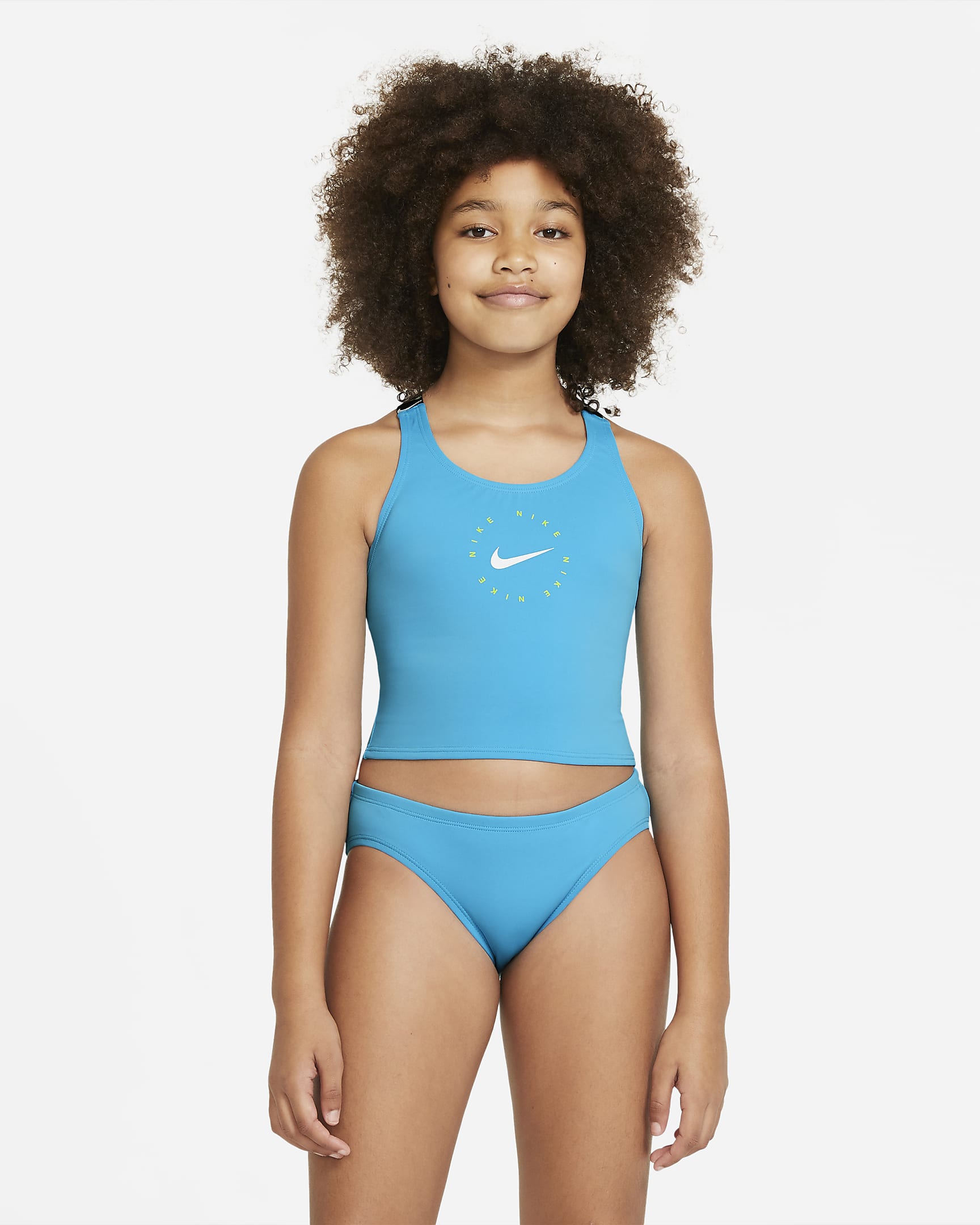 Nike Big Kids' (Girls') Crossback Midkini Set - Chlorine Blue