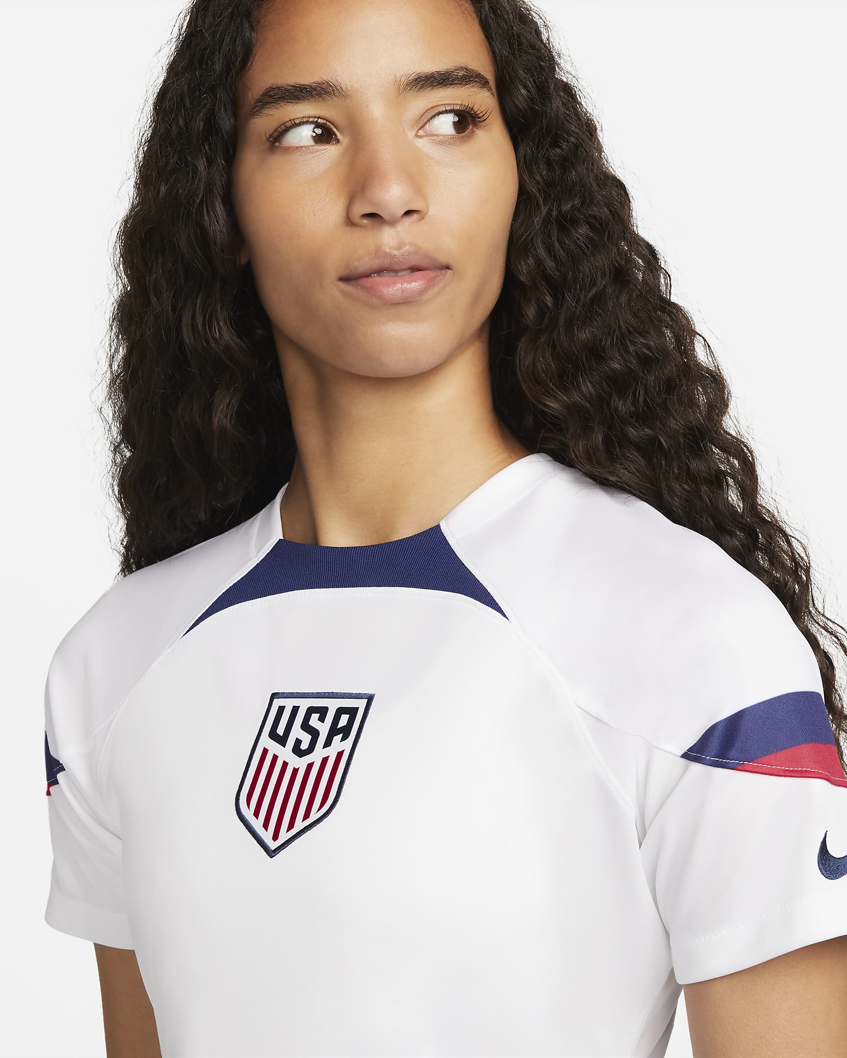 USMNT 2022/23 Stadium Home Women's Nike DriFIT Football Jersey. Nike DK