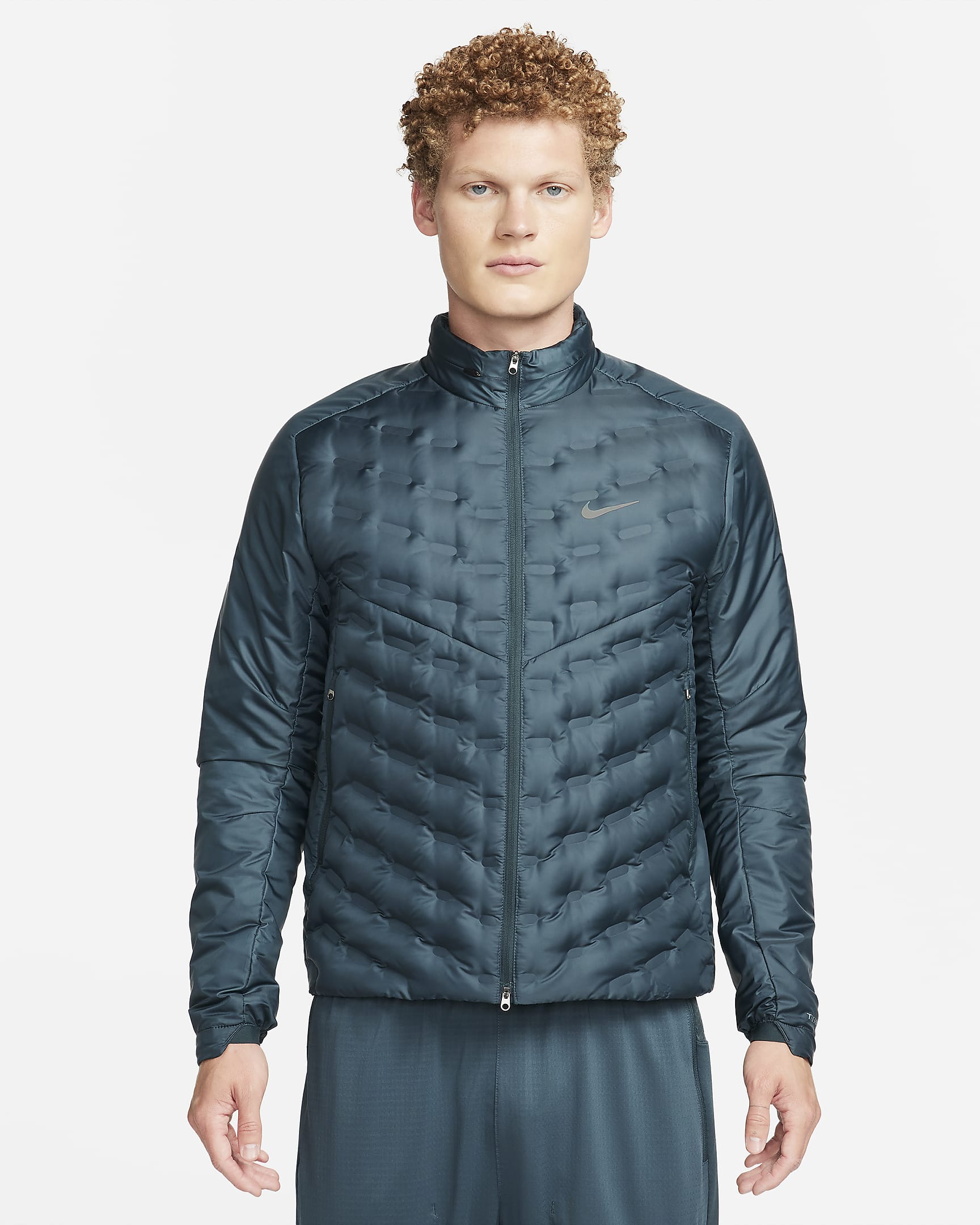 Veste de running déperlante Nike Therma-FIT ADV AeroLoft pour homme - Deep Jungle