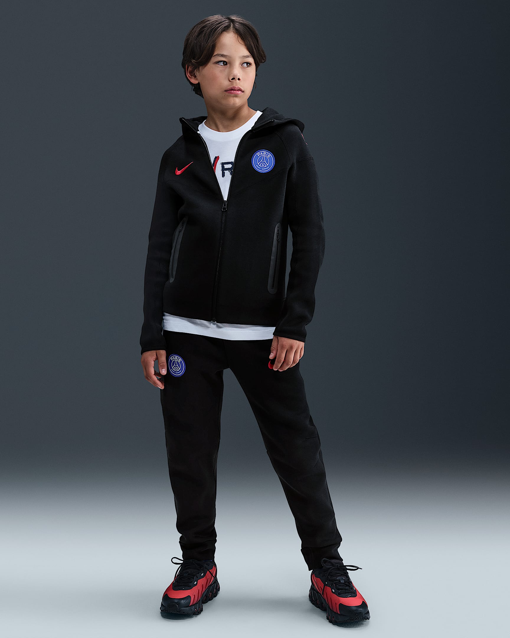 Paris Saint-Germain Tech Third Older Kids' Nike Total 90 Football Fleece Pants - Black/Global Red