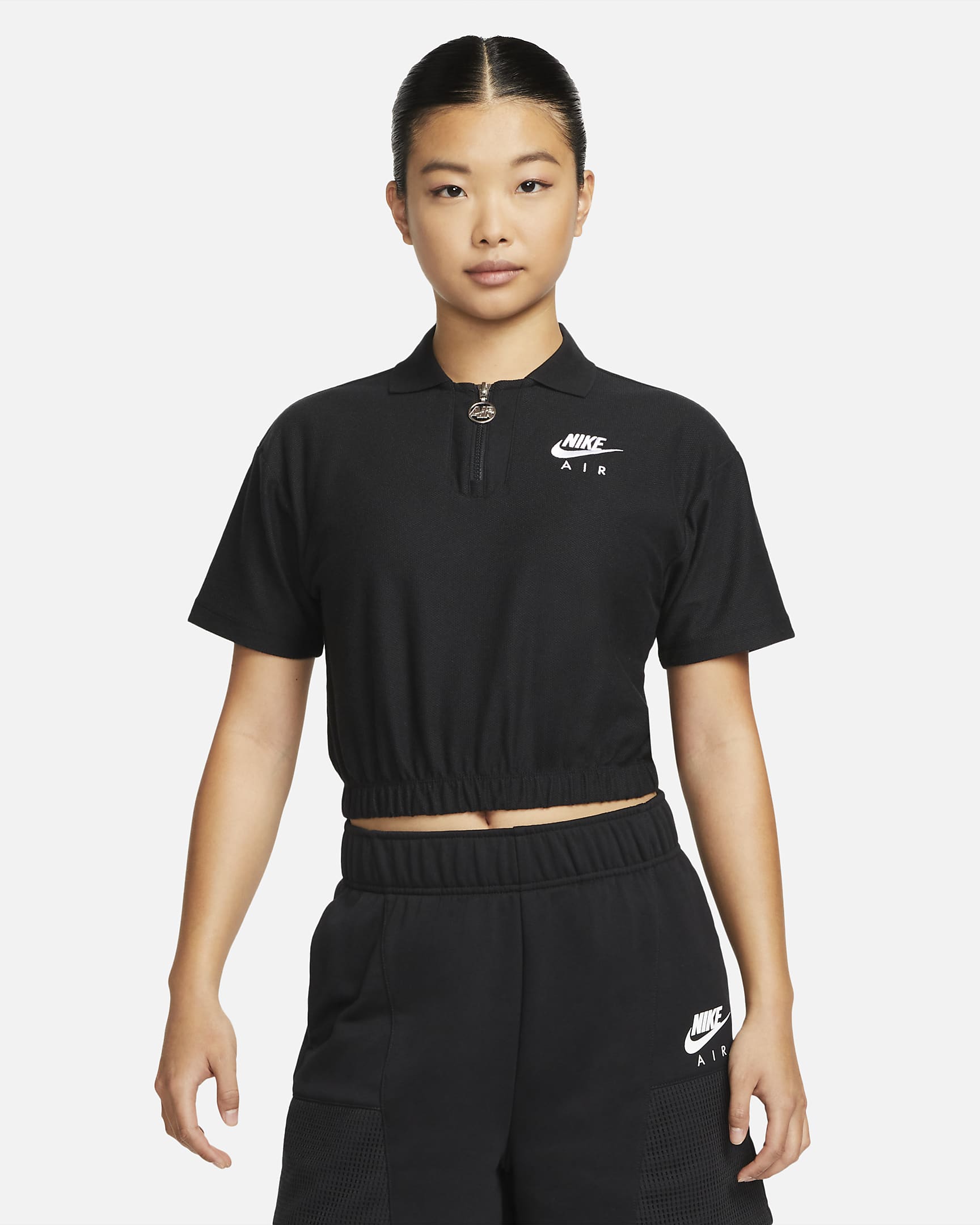 Nike Air Women's Pique Polo - Black/White